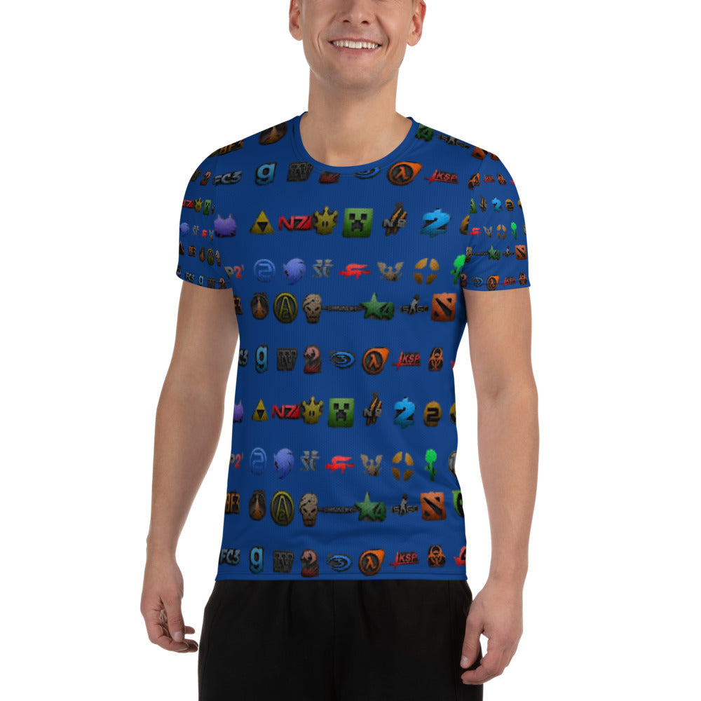 super gamer All-Over Print Men's Athletic T-shirt
