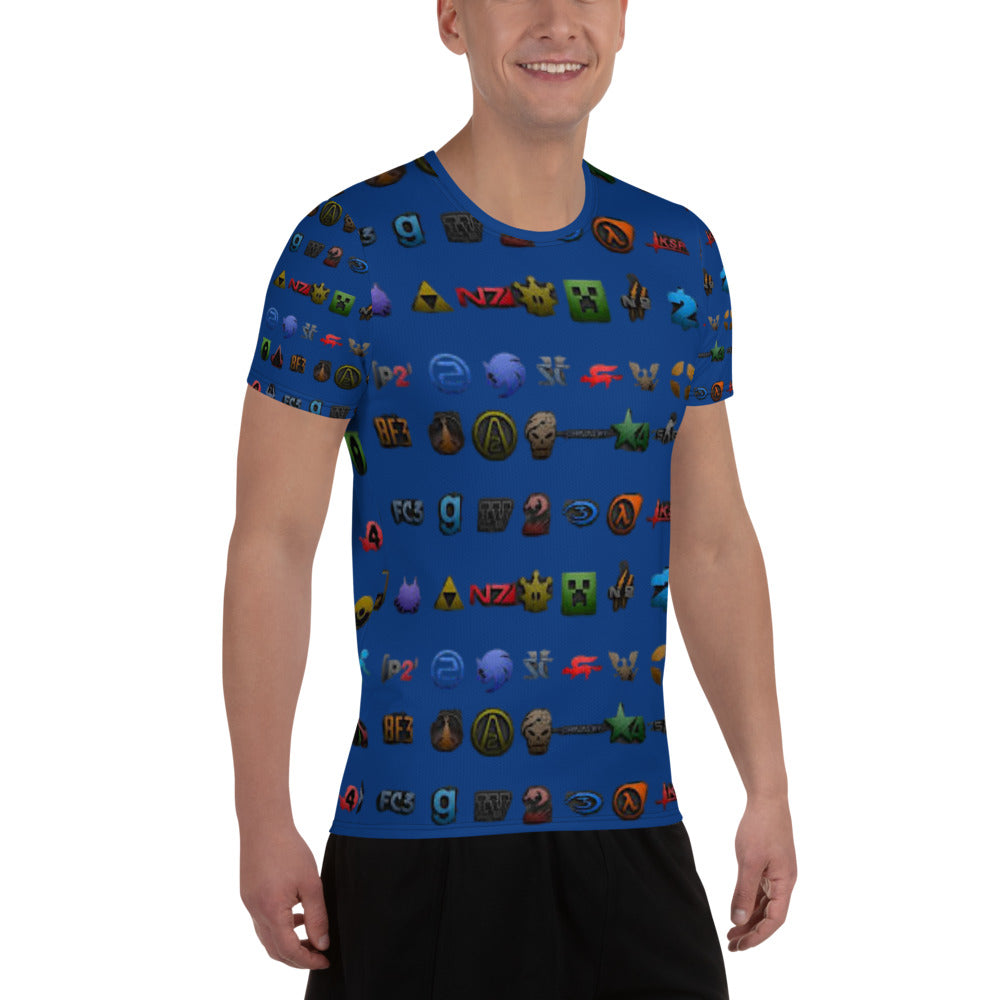 super gamer All-Over Print Men's Athletic T-shirt