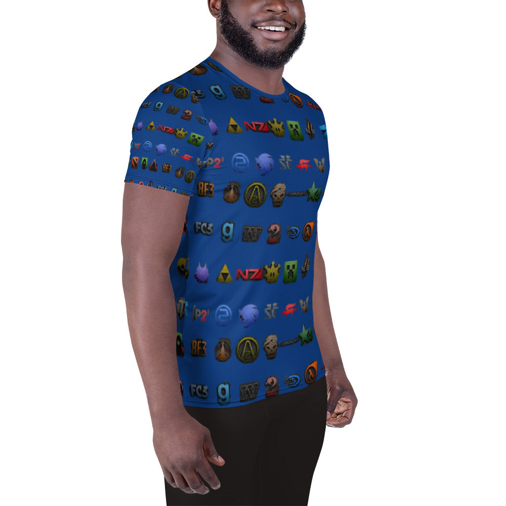 super gamer All-Over Print Men's Athletic T-shirt