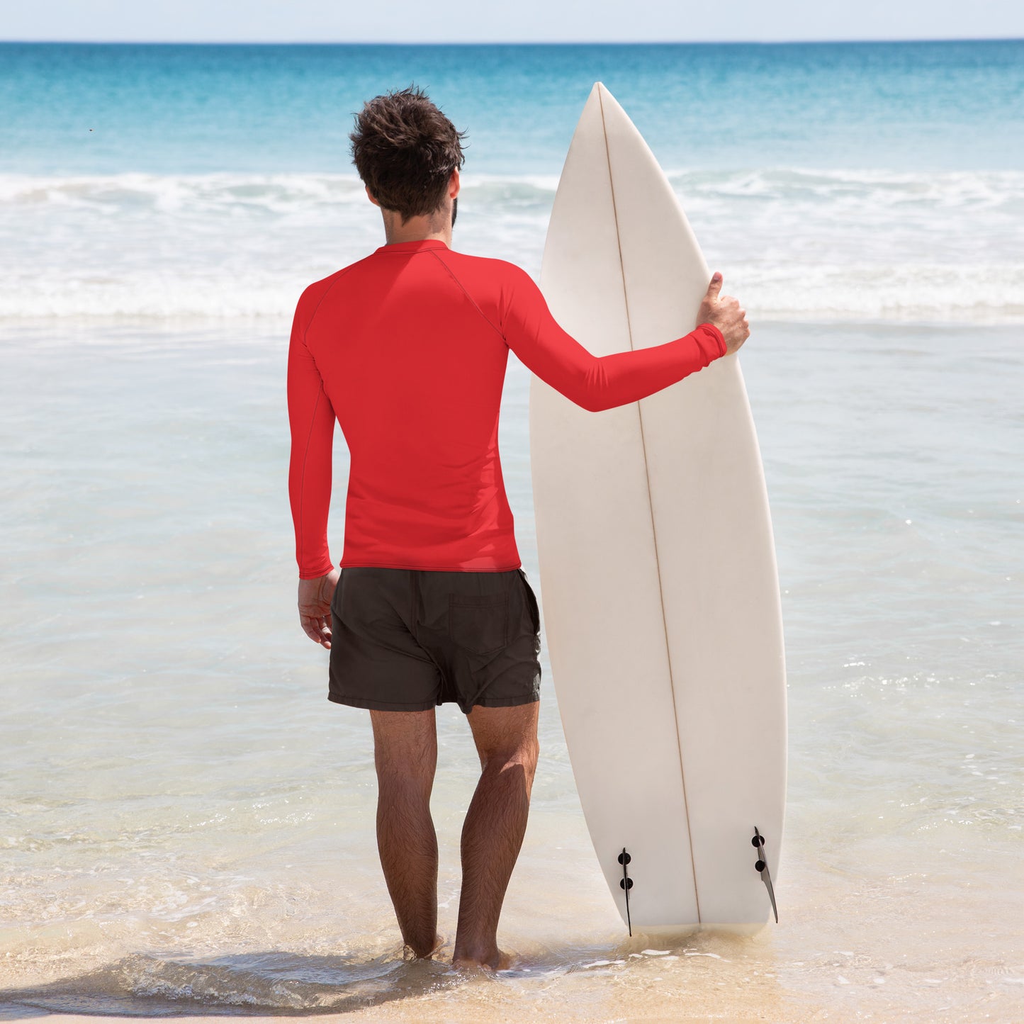 super Logo red Men's Rash Guard