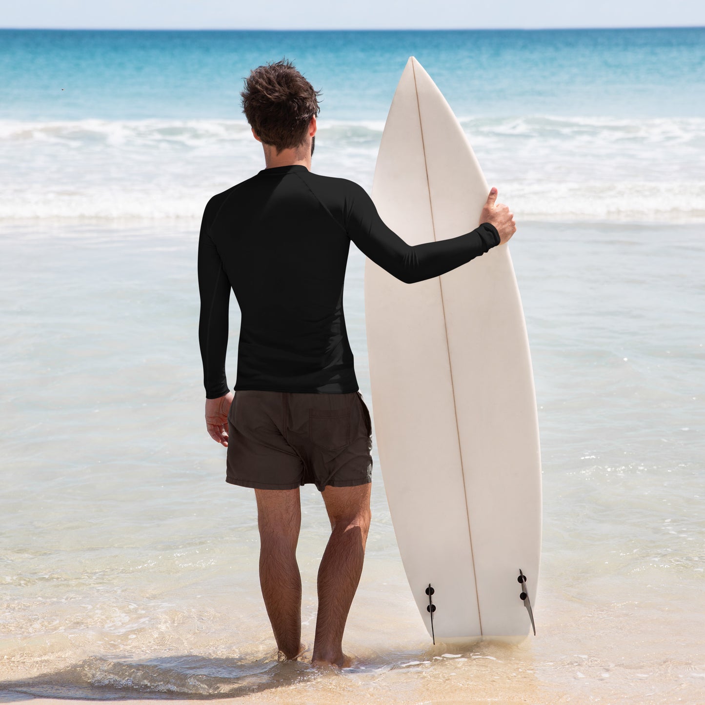 super logo black Men's Rash Guard