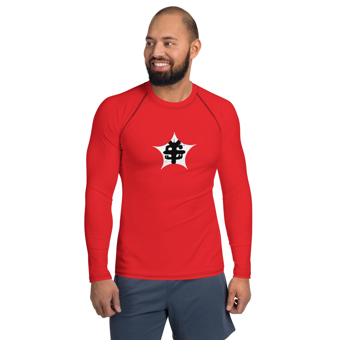 super Logo red Men's Rash Guard