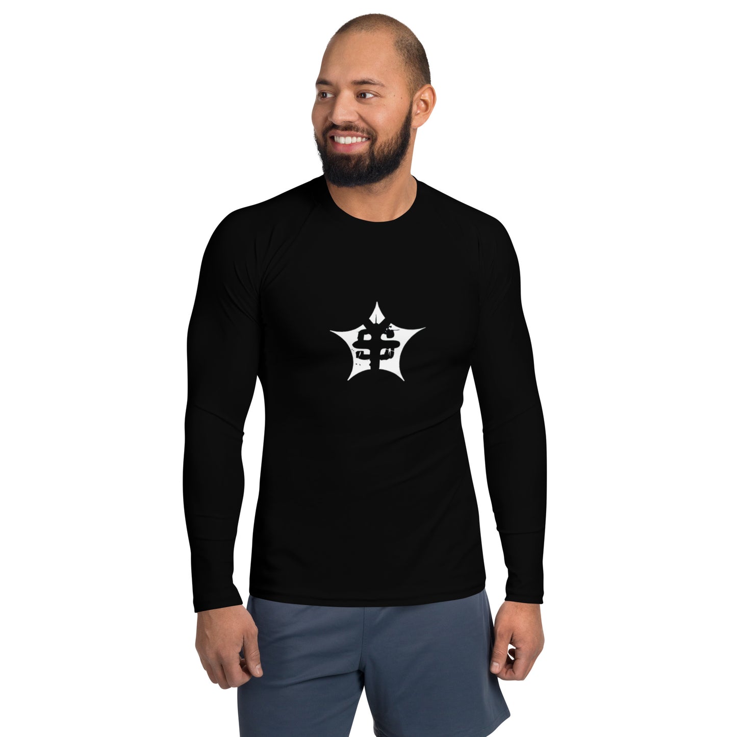 super logo black Men's Rash Guard