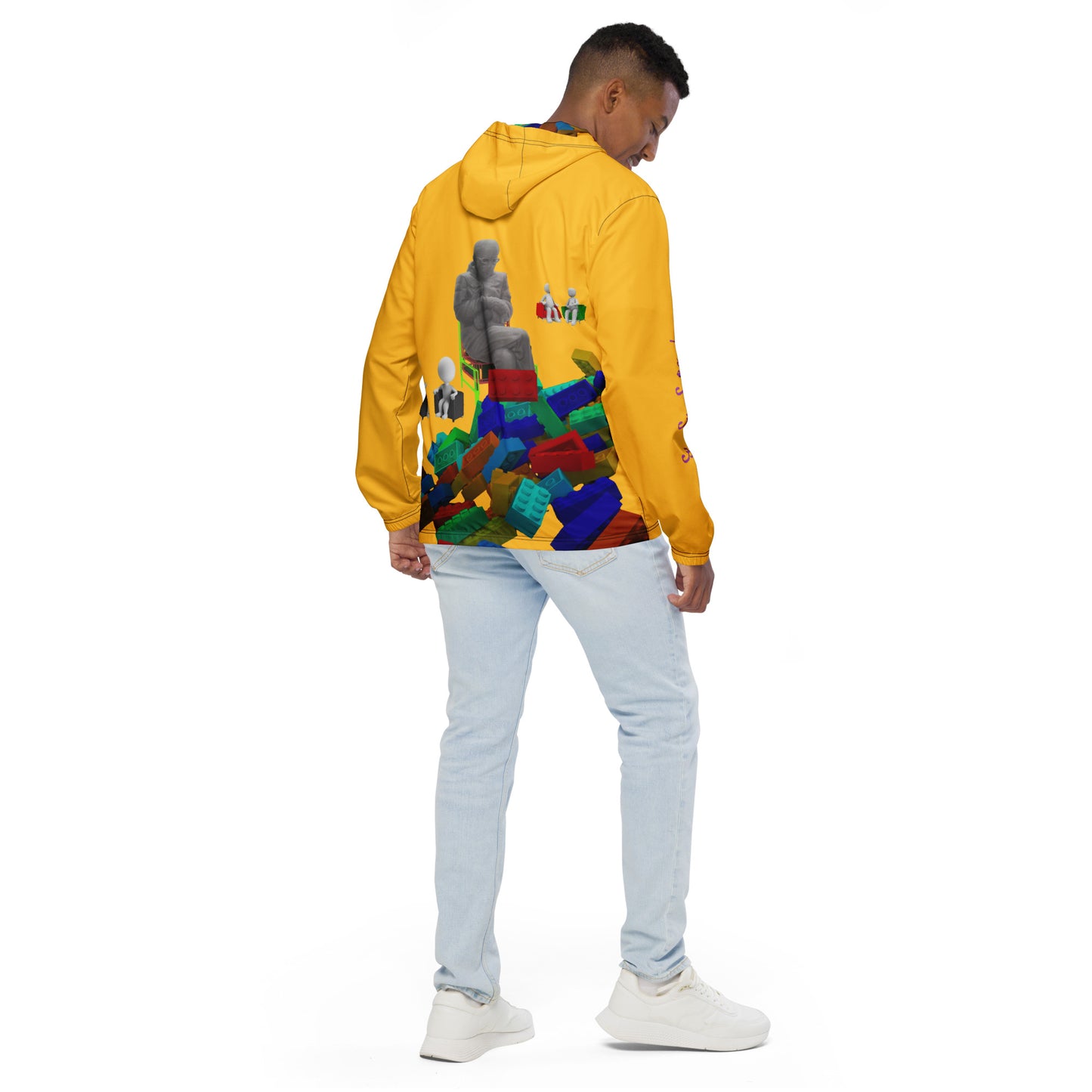 sUPer yEllow lEgo Men’s windbreaker