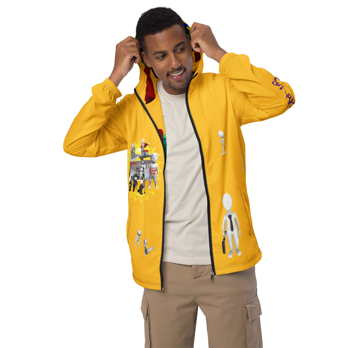 sUPer yEllow lEgo Men’s windbreaker
