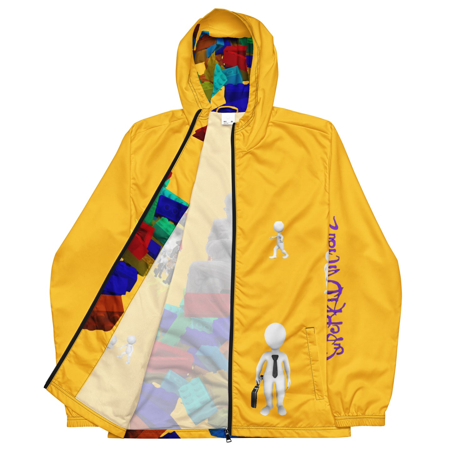 sUPer yEllow lEgo Men’s windbreaker