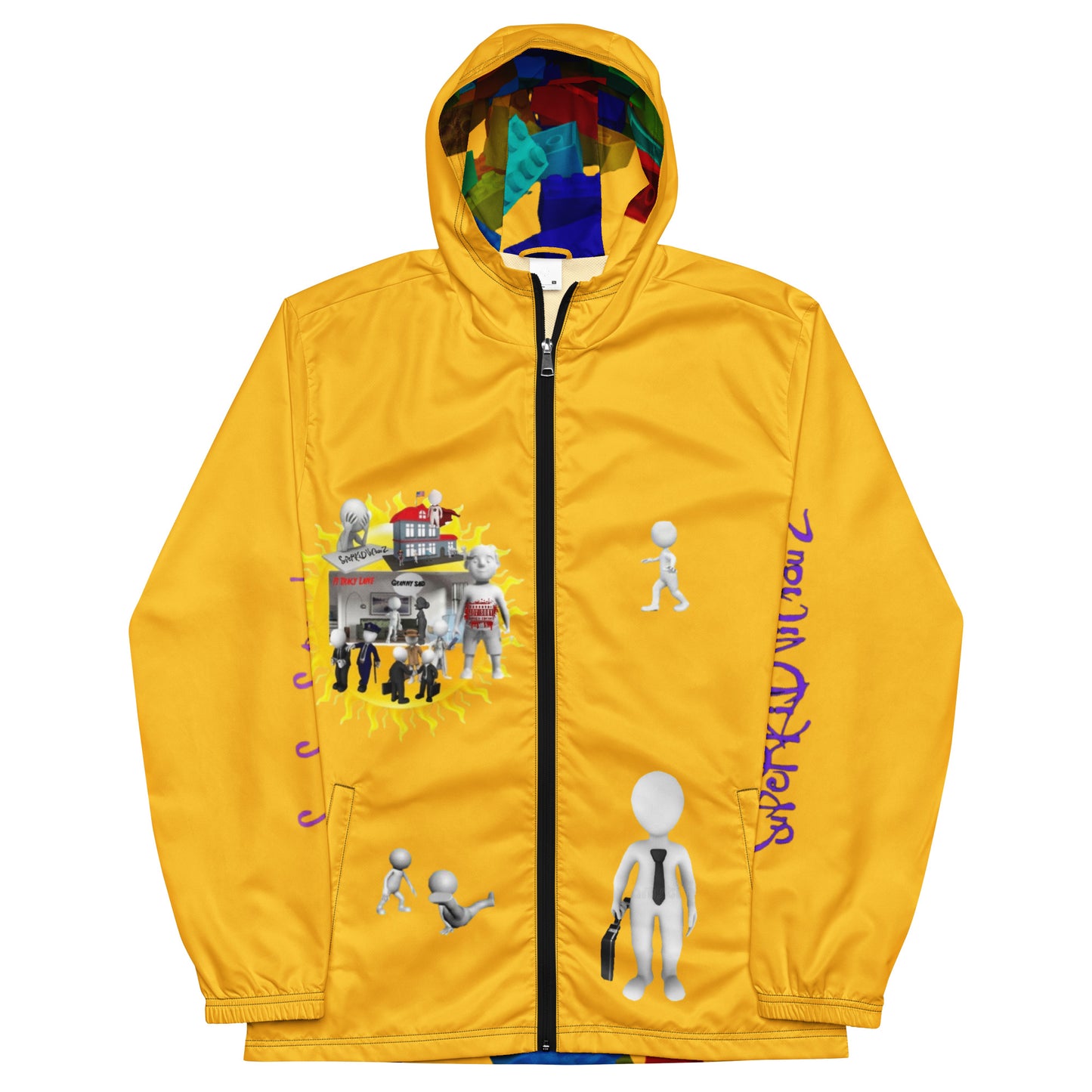 sUPer yEllow lEgo Men’s windbreaker