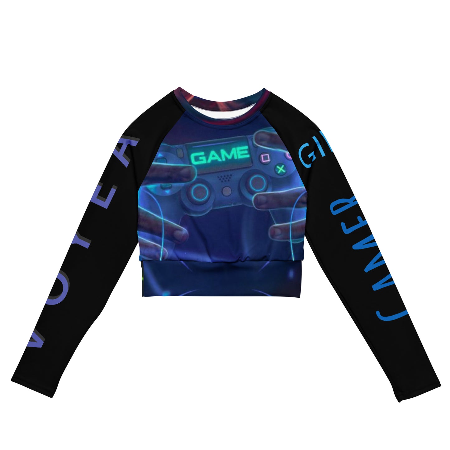 GIRL GAMER Recycled long-sleeve crop top