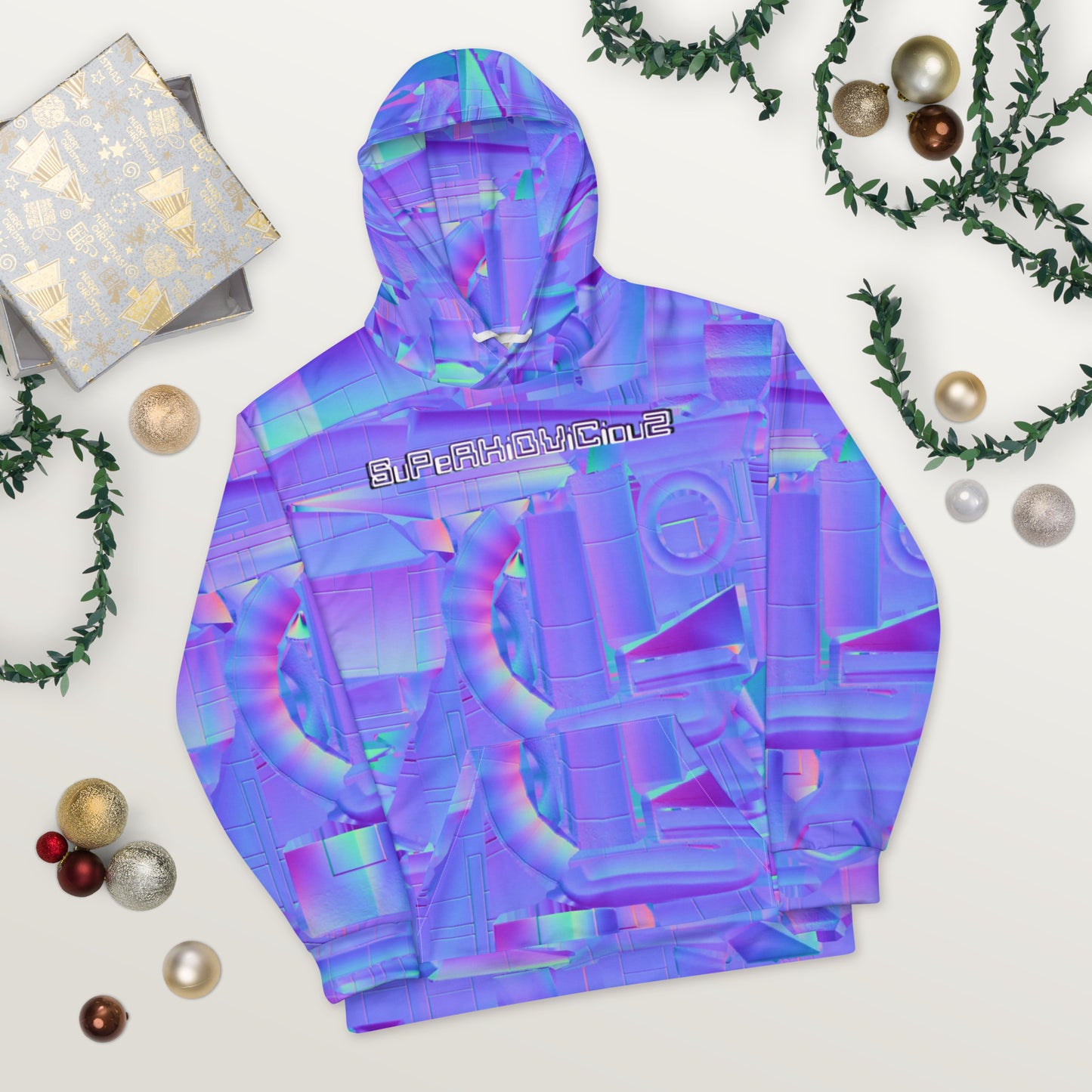 super neon purple 4 Unisex Hoodie