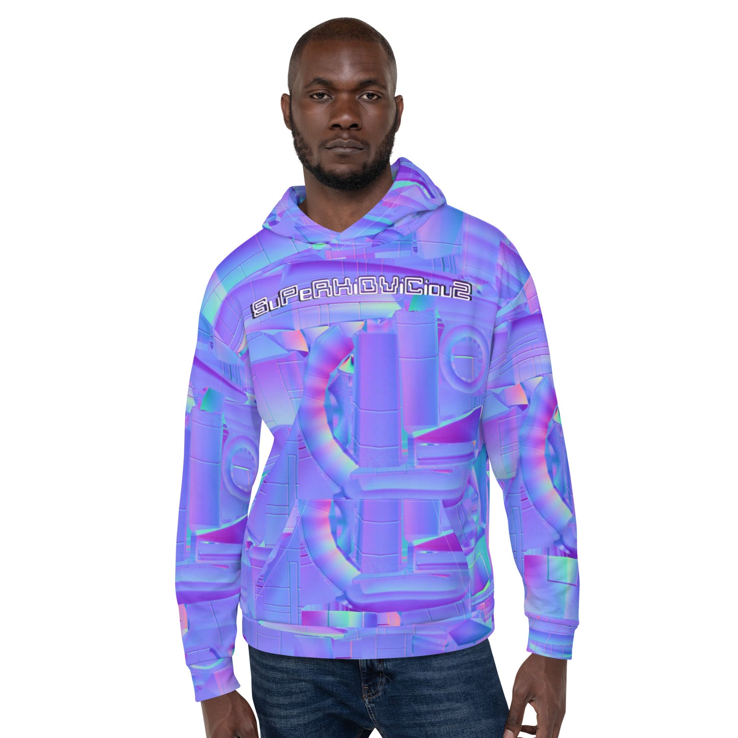 super neon purple 4 Unisex Hoodie