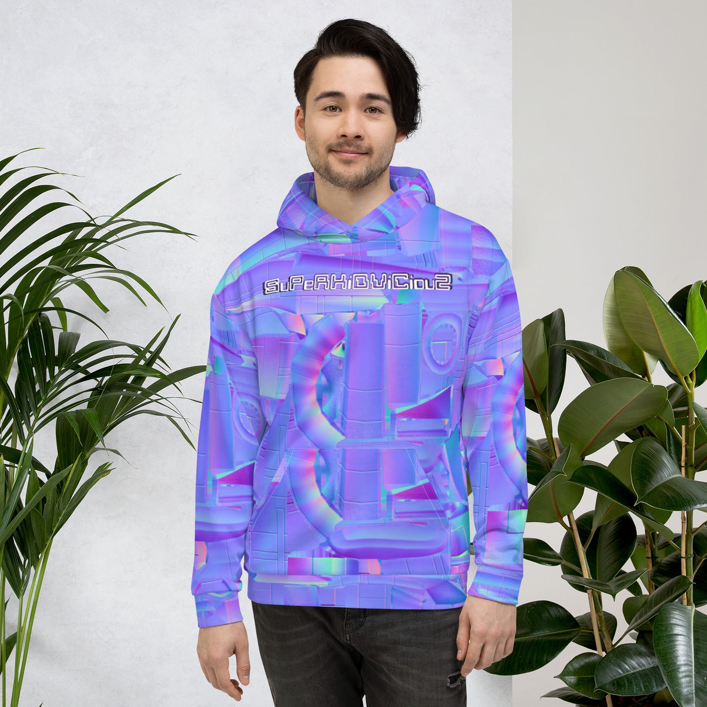 super neon purple 4 Unisex Hoodie