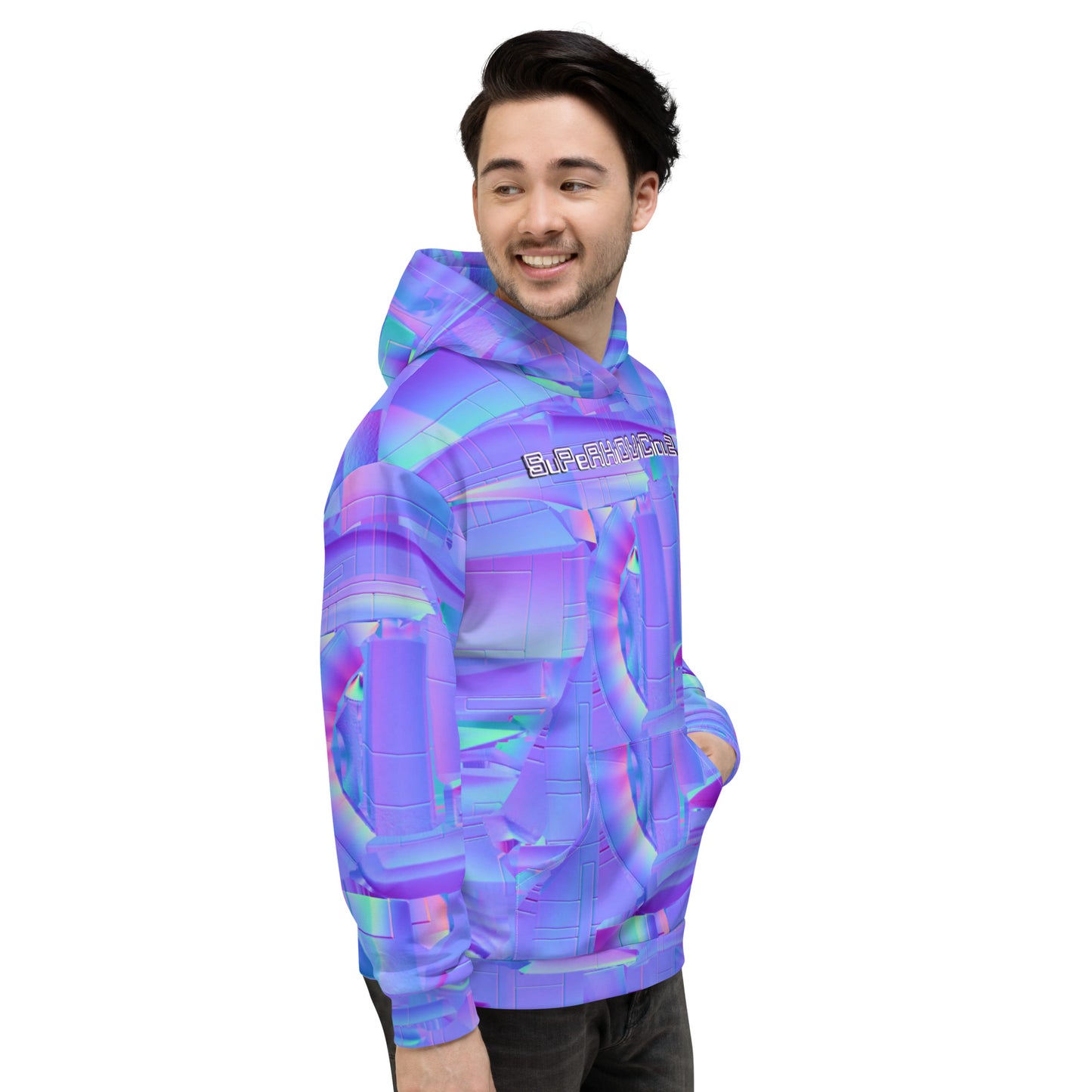 super neon purple 4 Unisex Hoodie