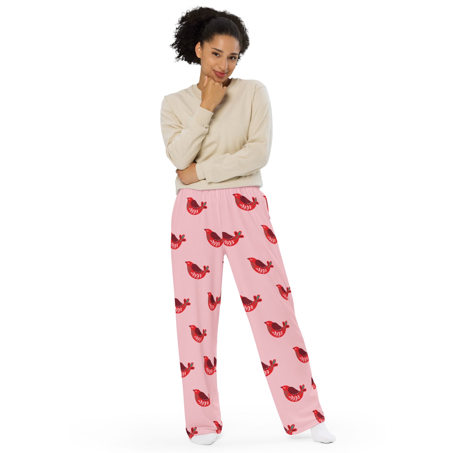 sup pink All-over print unisex wide-leg pants