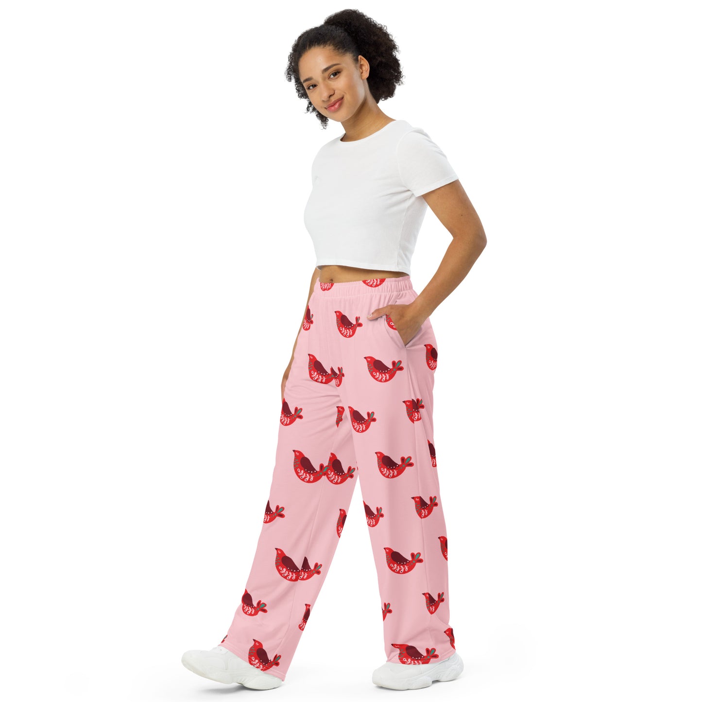 sup pink All-over print unisex wide-leg pants