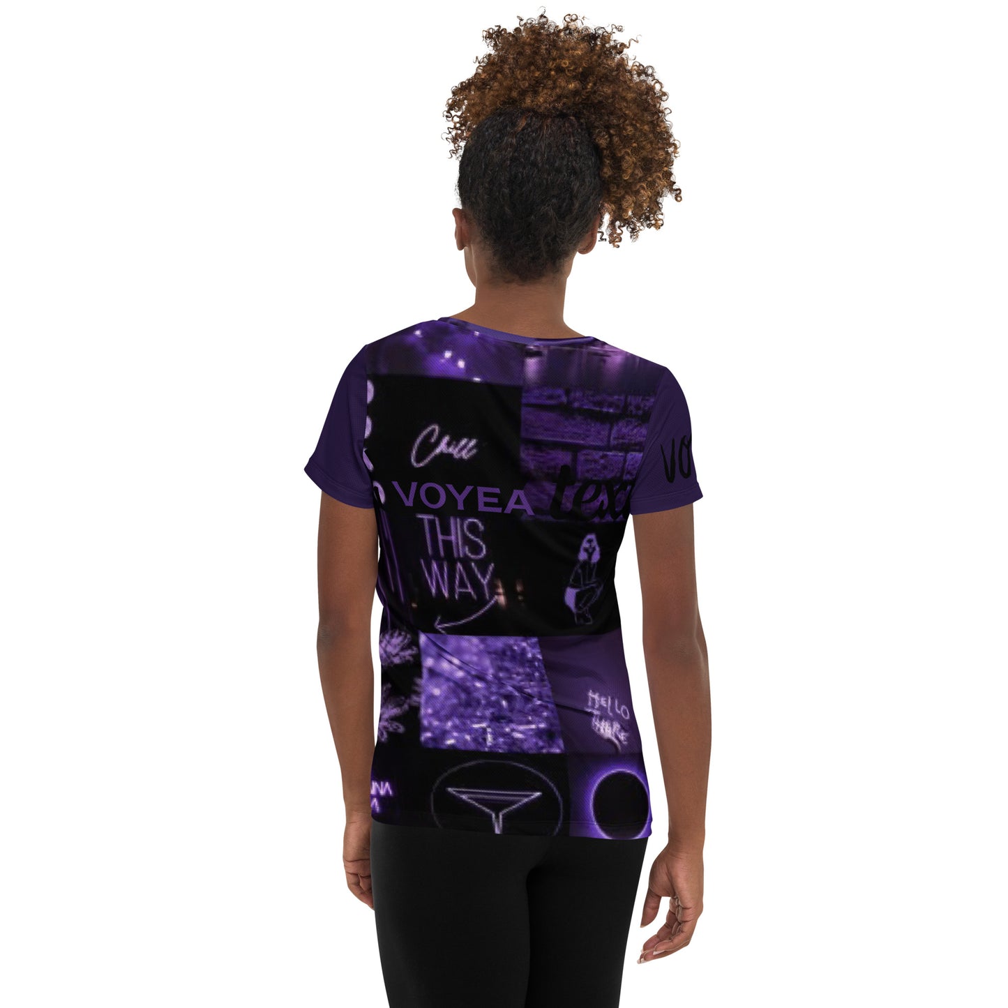 VOYEA All-Over Print Women's Athletic T-shirt