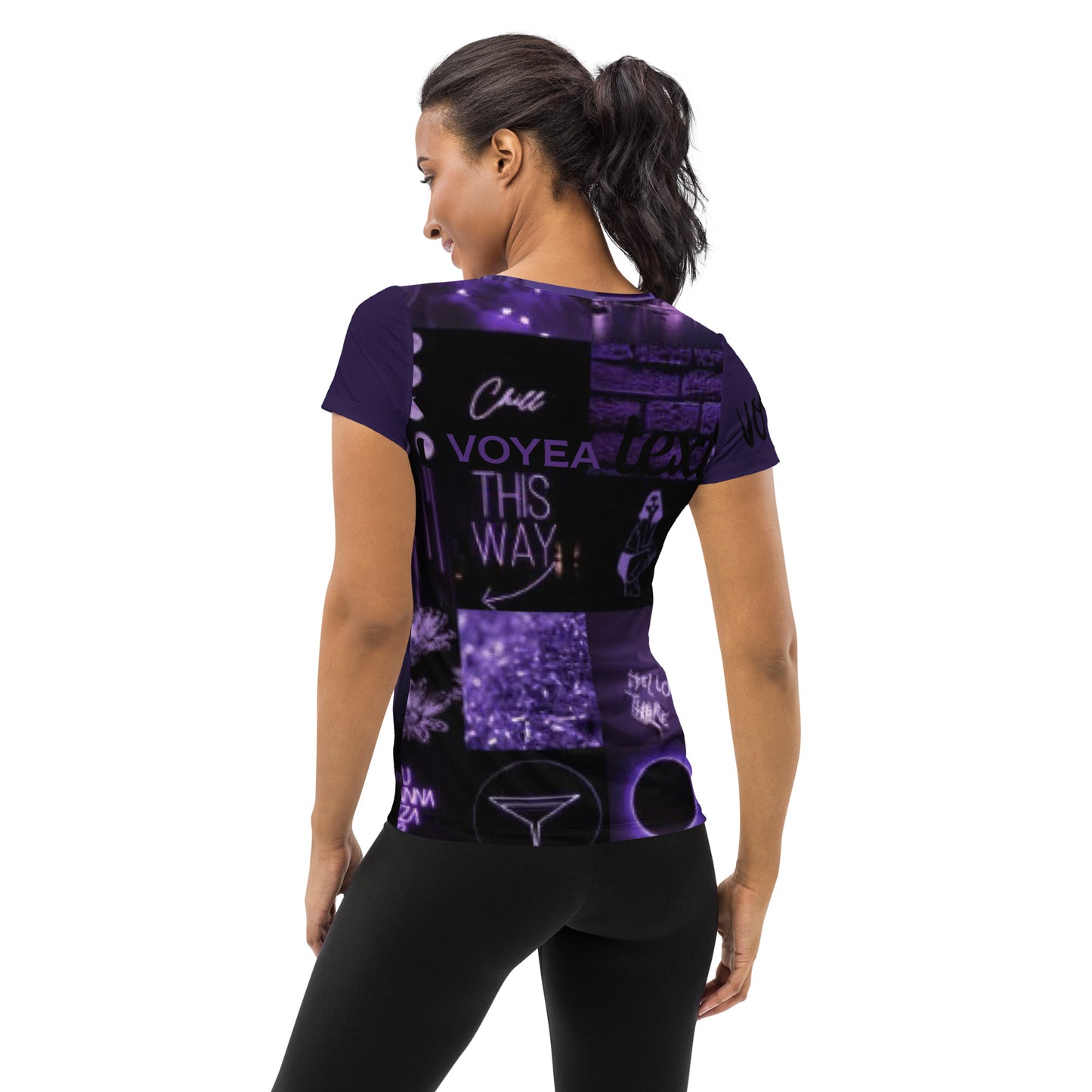 VOYEA All-Over Print Women's Athletic T-shirt