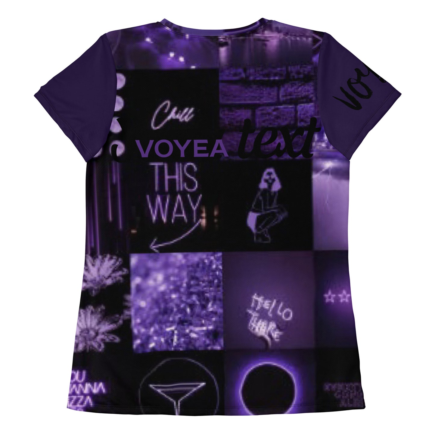 VOYEA All-Over Print Women's Athletic T-shirt