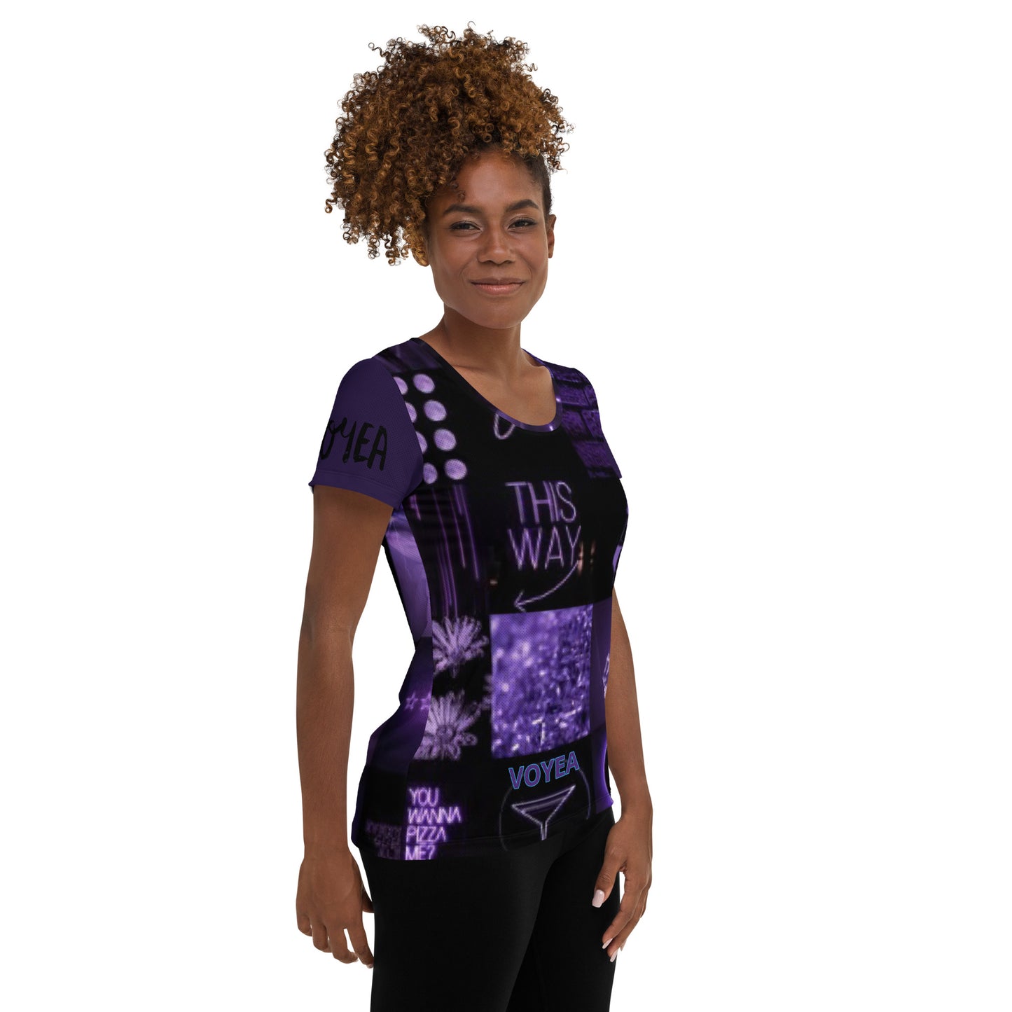 VOYEA All-Over Print Women's Athletic T-shirt
