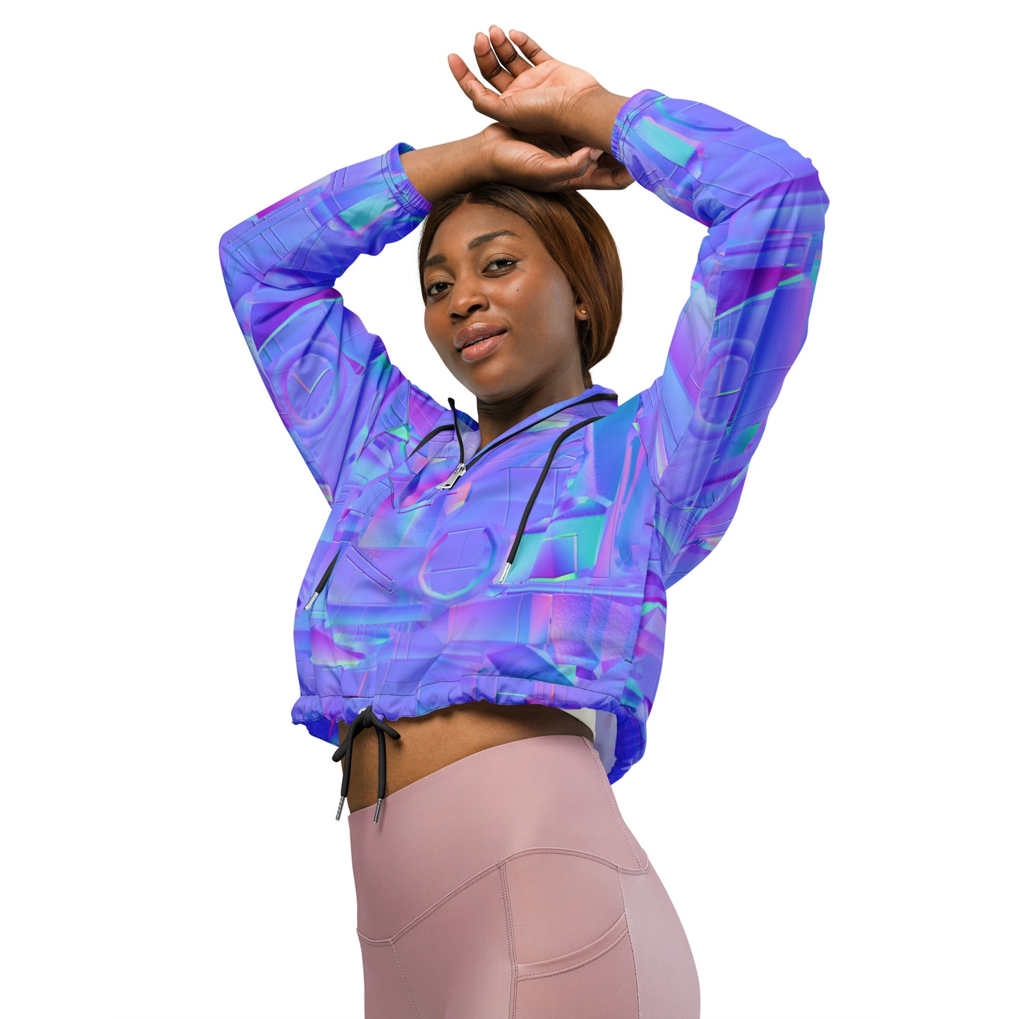 super neon purple Women’s cropped windbreaker