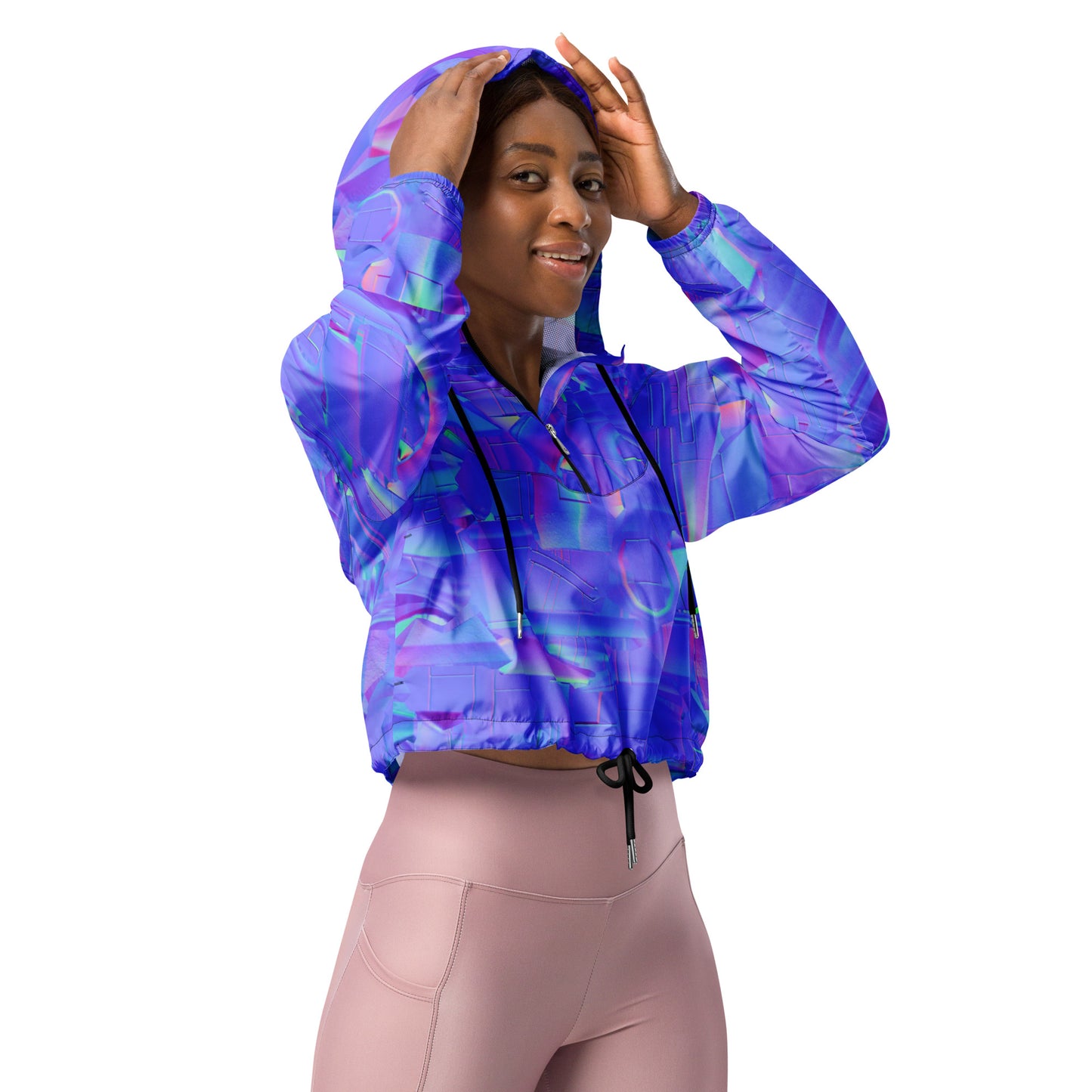 super neon purple Women’s cropped windbreaker
