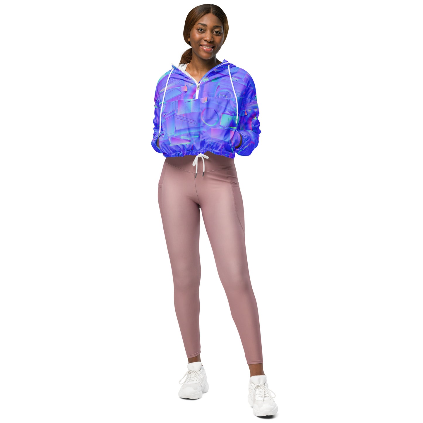 super neon purple Women’s cropped windbreaker