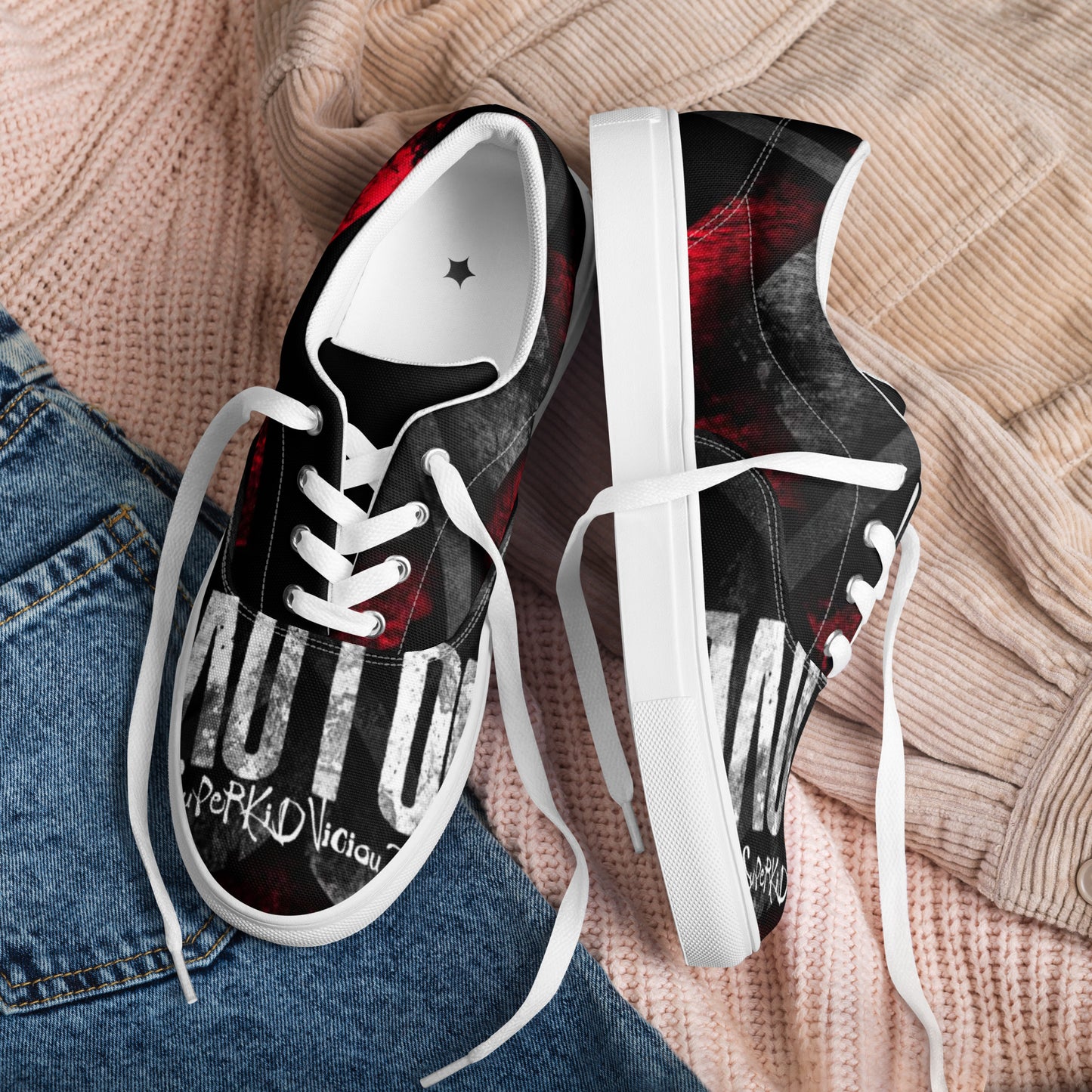 Super No loVE Men’s lace-up canvas shoes