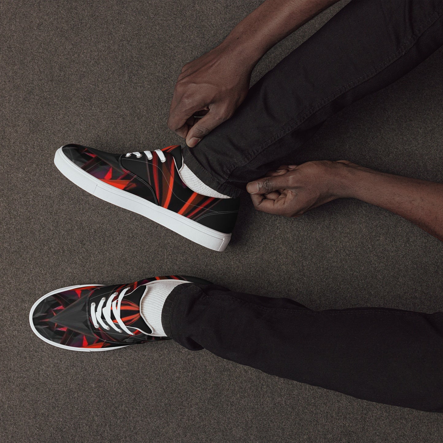 SUPER RED Men’s lace-up canvas shoes
