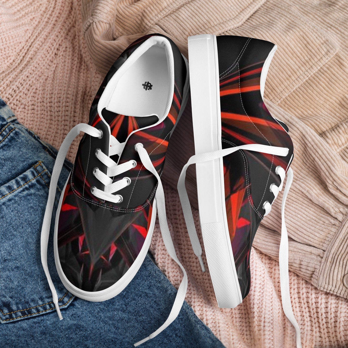 SUPER RED Men’s lace-up canvas shoes