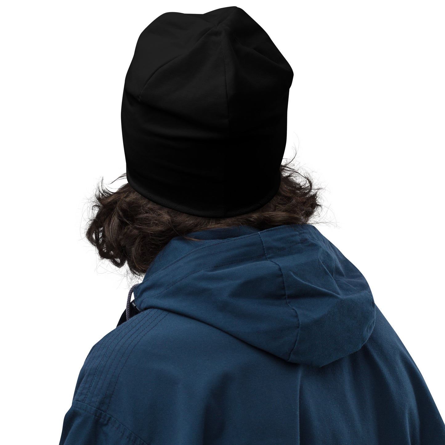 sUPeR Black All-Over Print Beanie