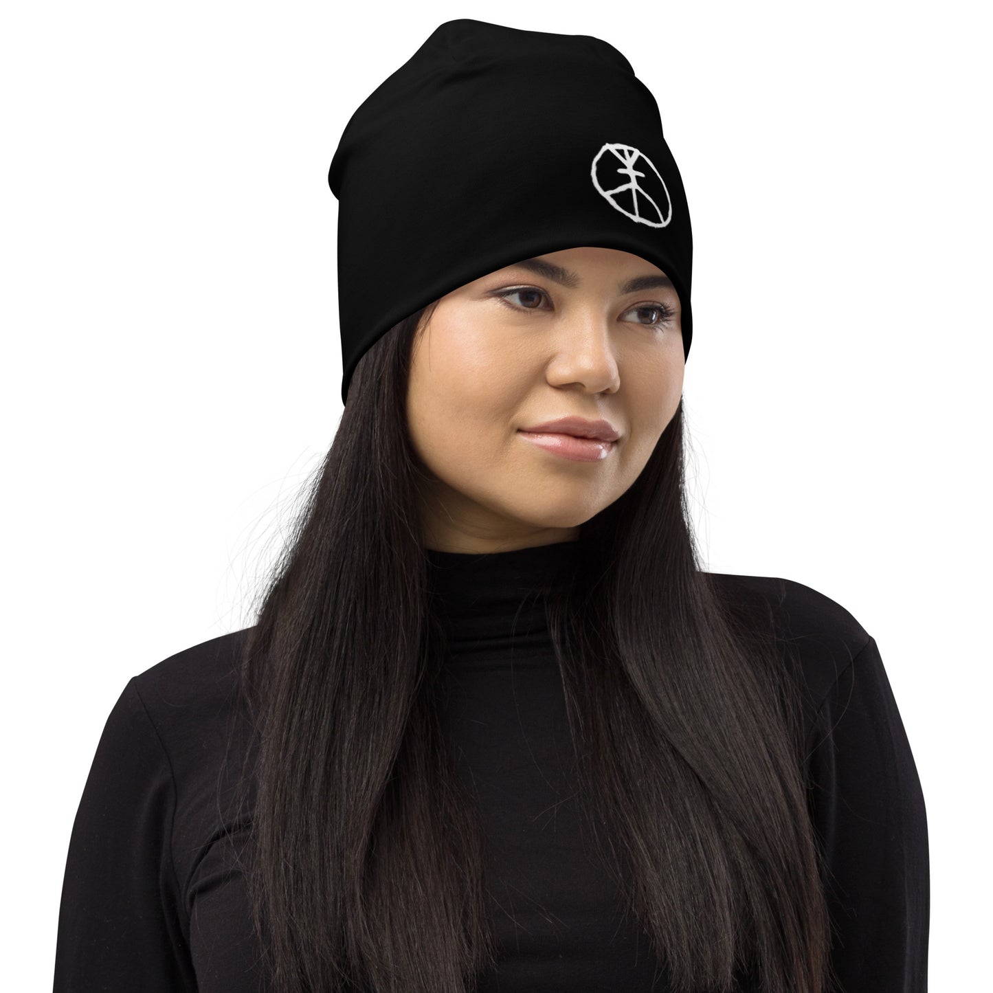 sUPeR Black All-Over Print Beanie