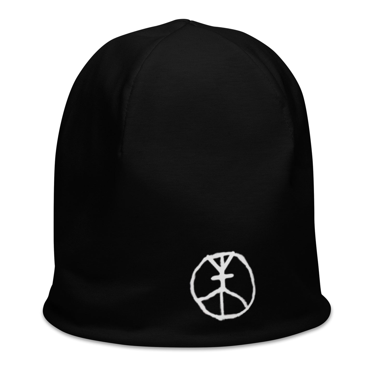 sUPeR Black All-Over Print Beanie