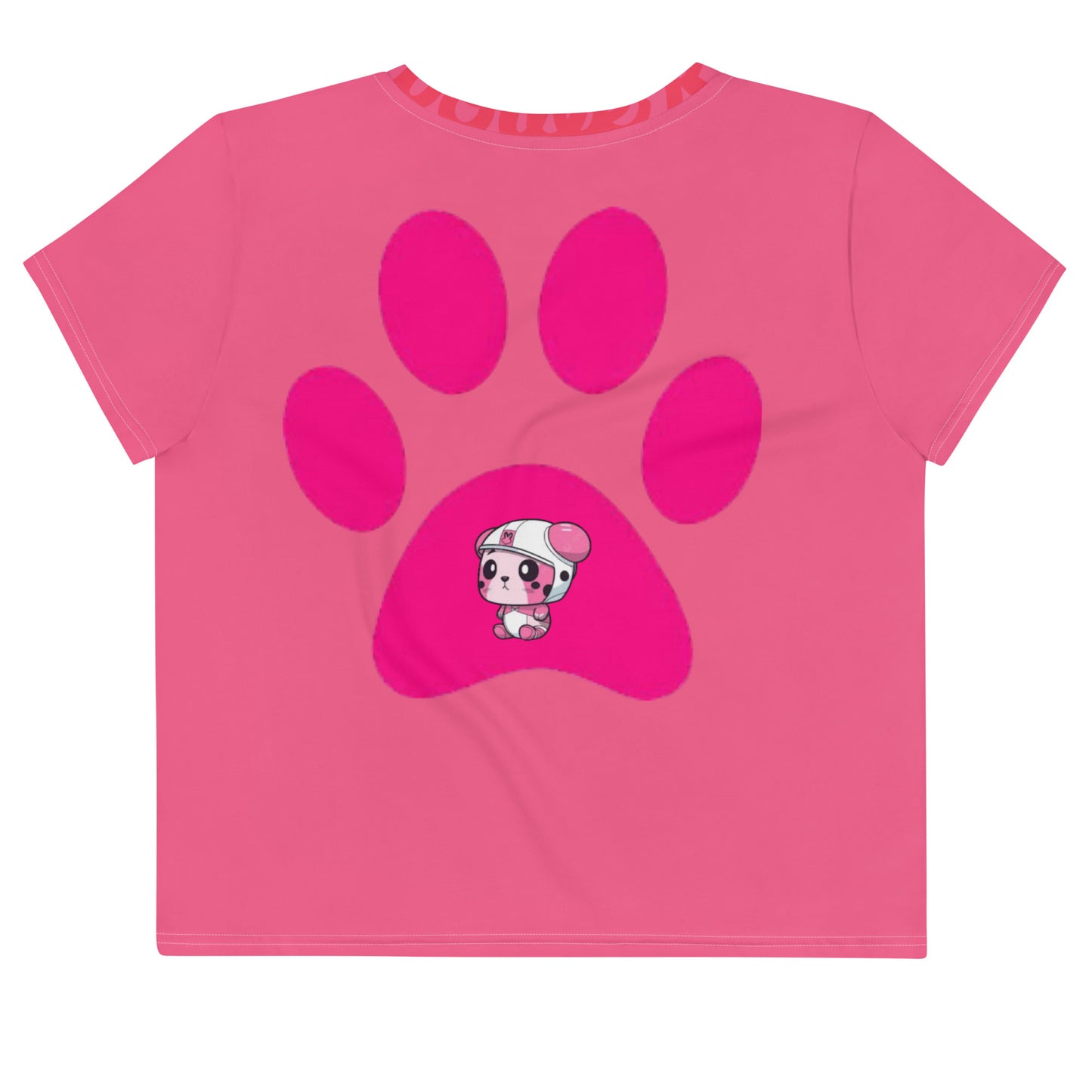 supa pink All-Over Print Crop Tee
