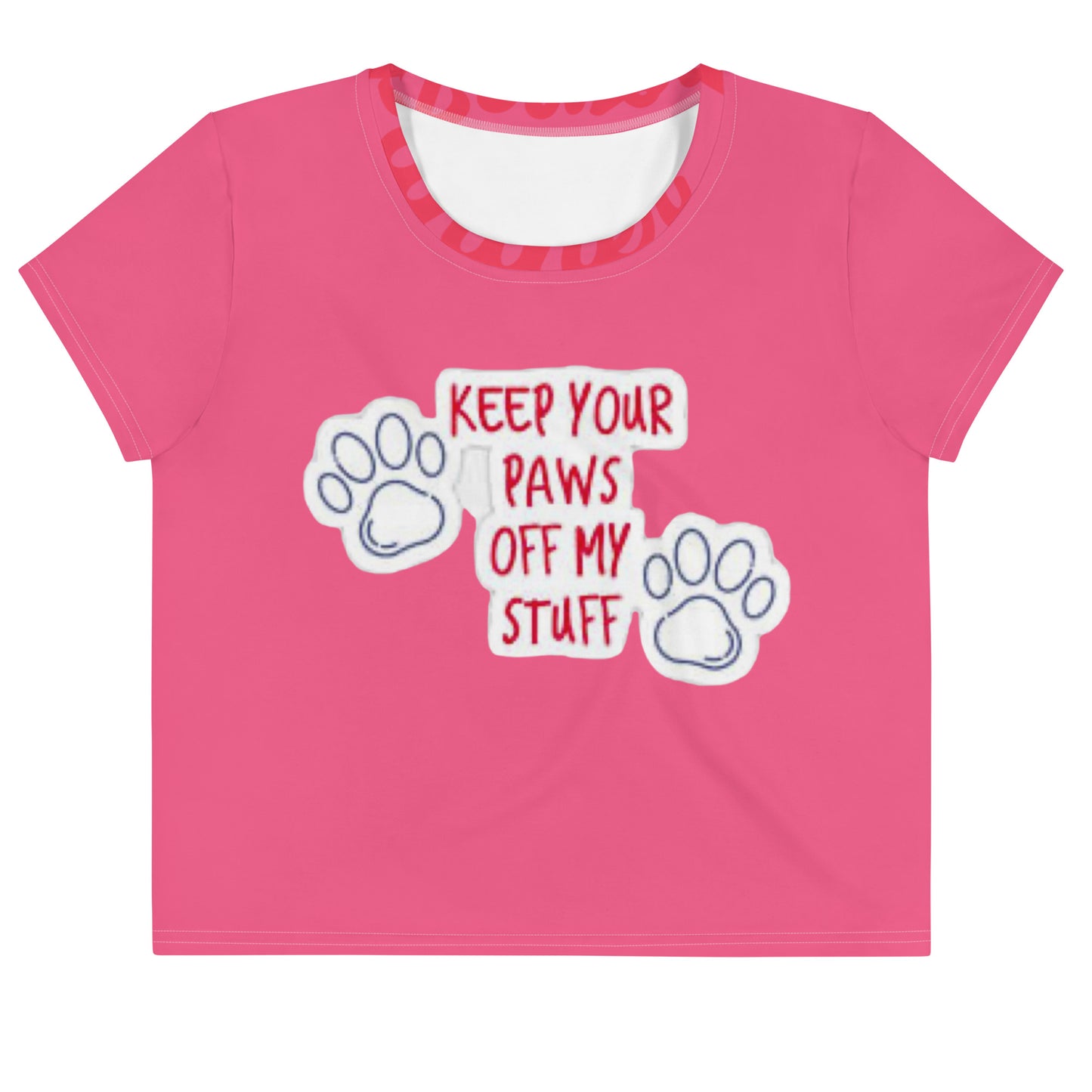 supa pink All-Over Print Crop Tee