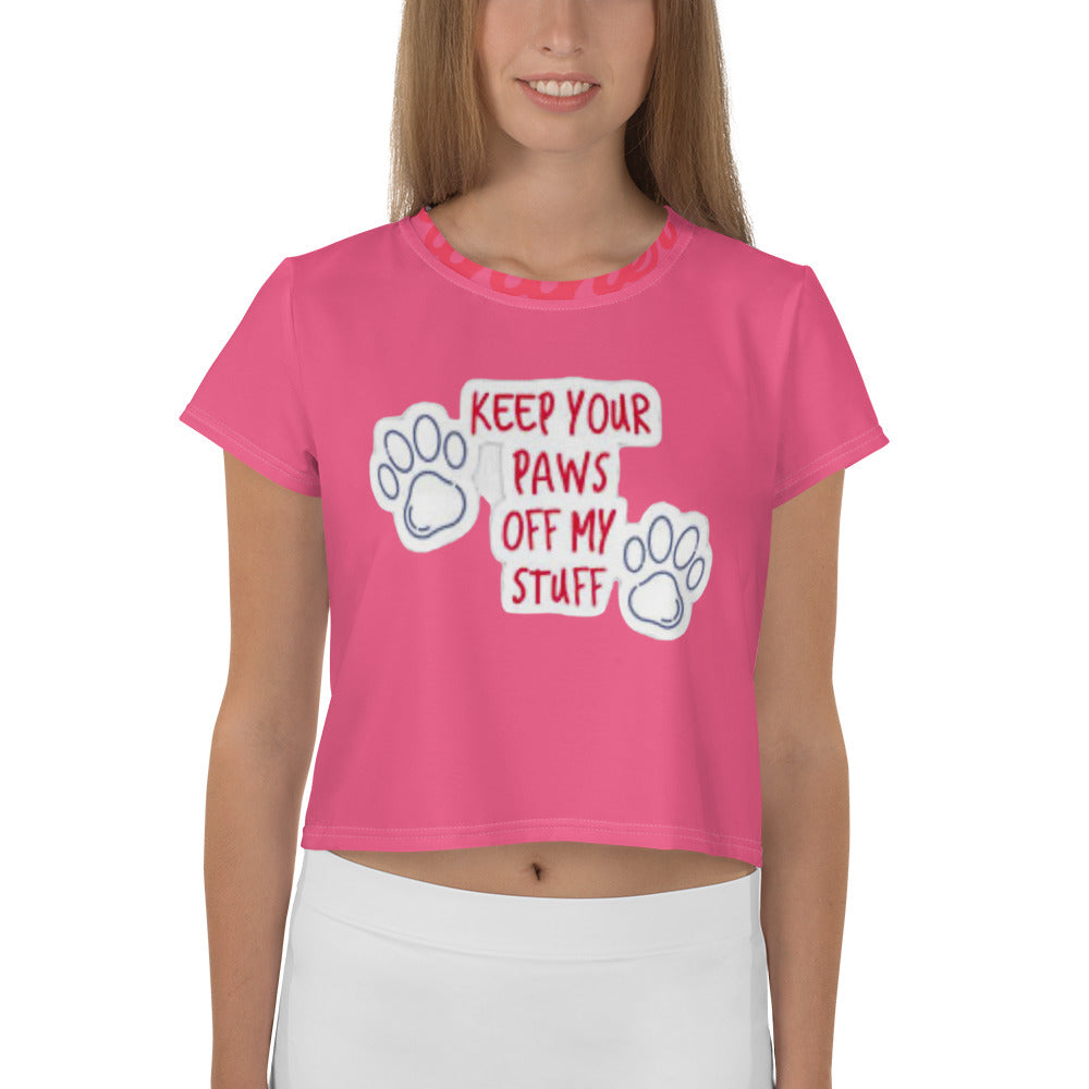 supa pink All-Over Print Crop Tee