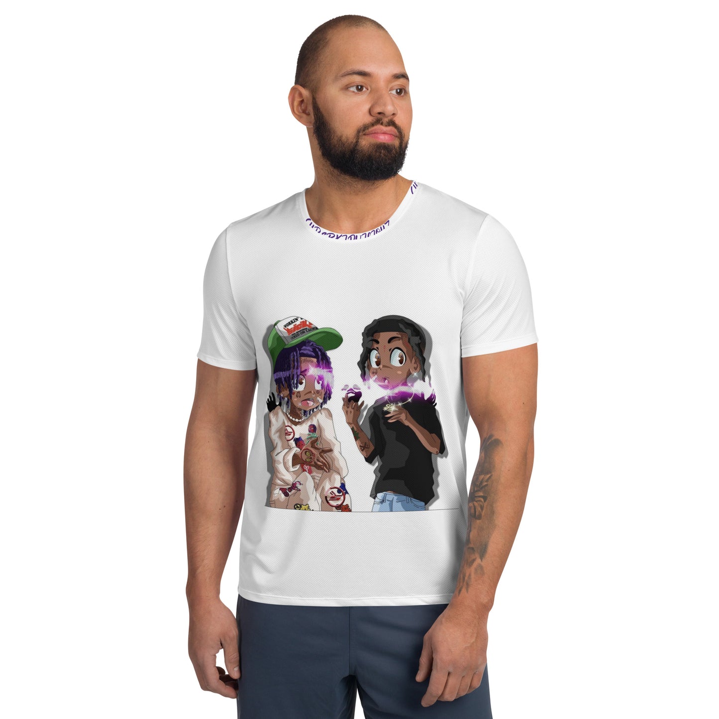 SUPAERKIDVICIOUZ All-Over Print Men's Athletic T-shirt