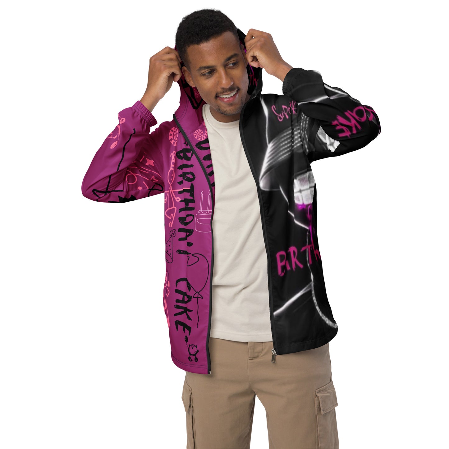 SuPeRKiDViCiouZ BIRTHDAY CAKE Men’s windbreaker