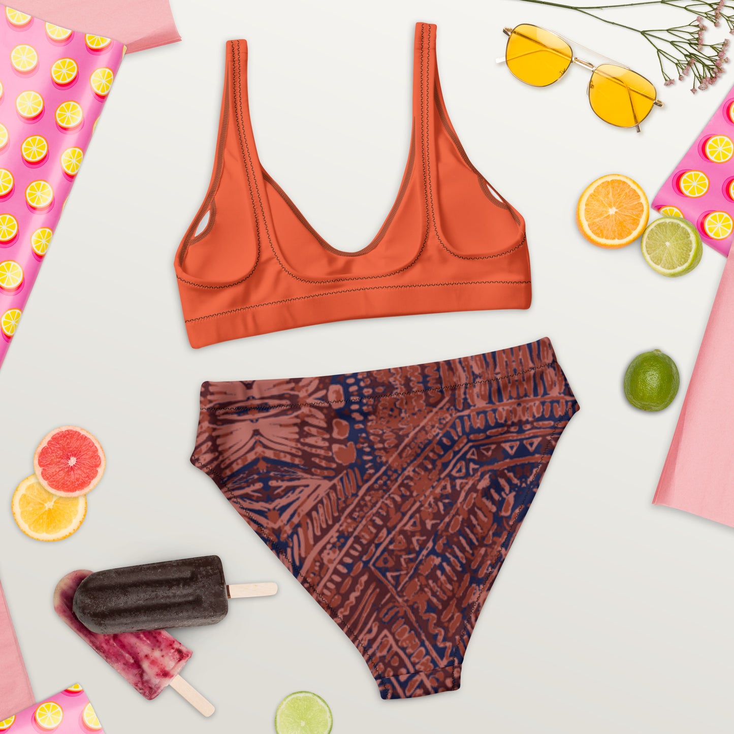 SUPA ORANGE Recycled high-waisted bikini