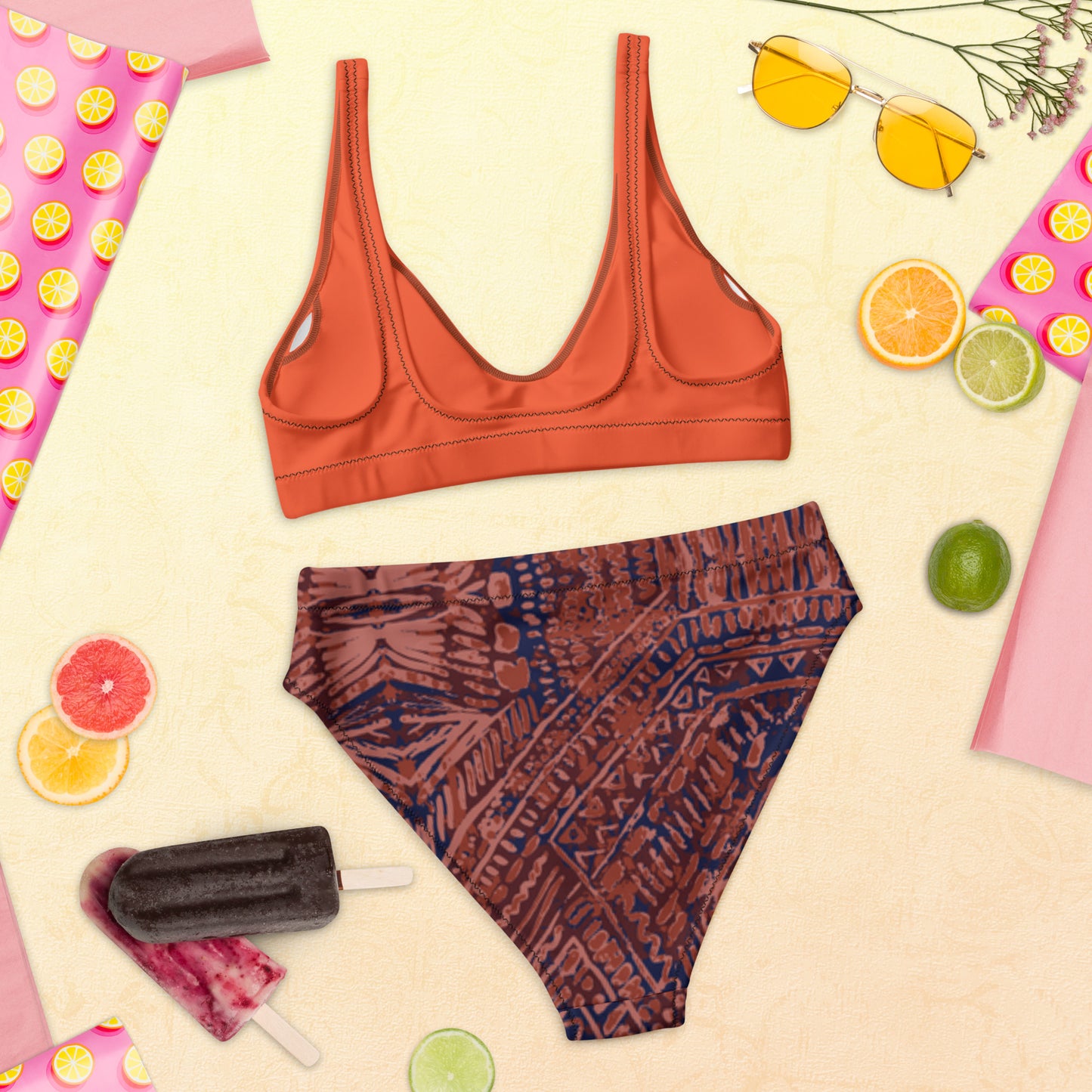 SUPA ORANGE Recycled high-waisted bikini