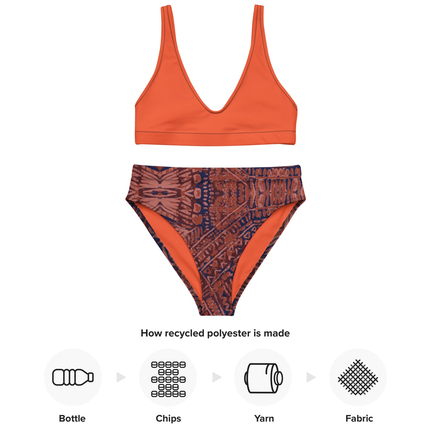 SUPA ORANGE Recycled high-waisted bikini