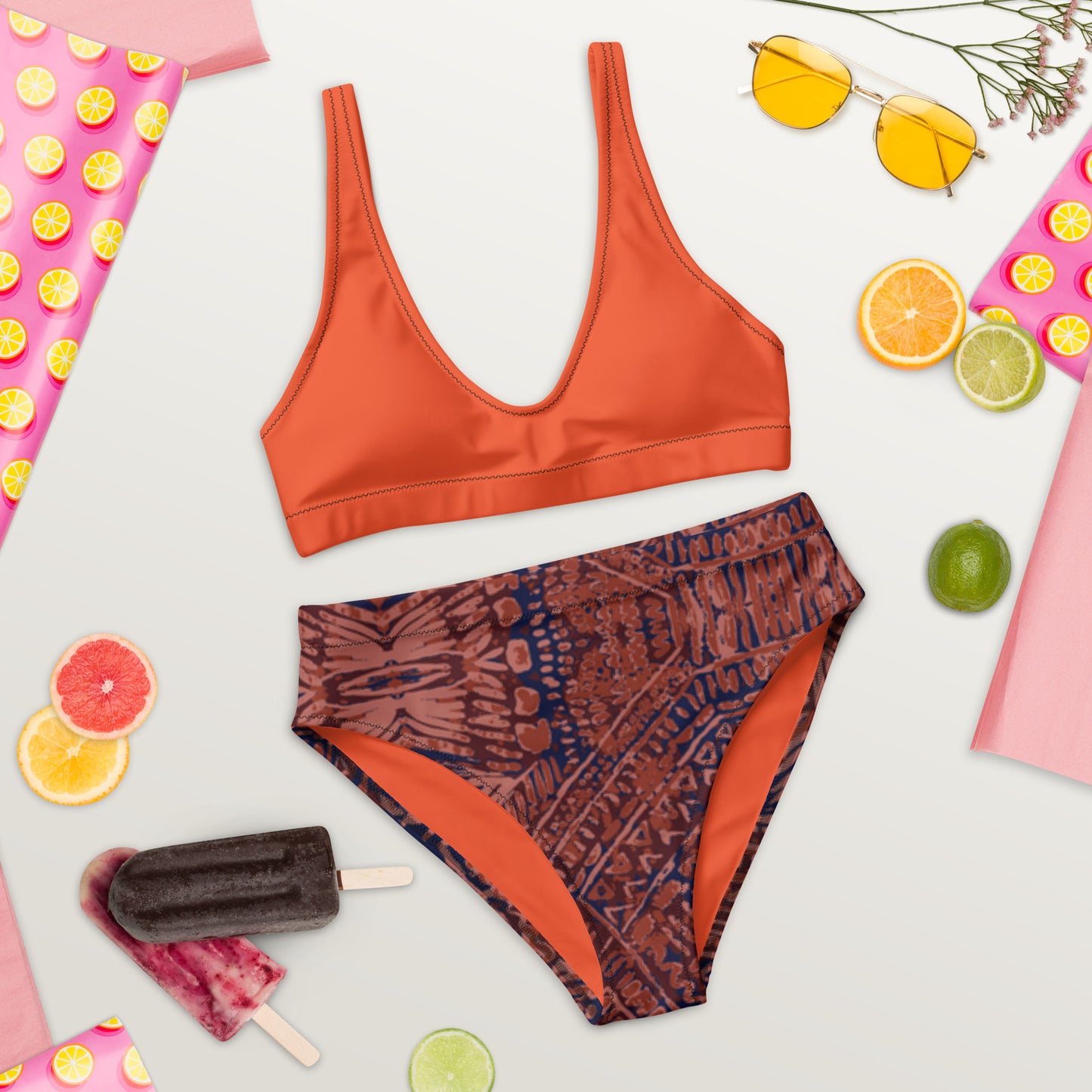 SUPA ORANGE Recycled high-waisted bikini