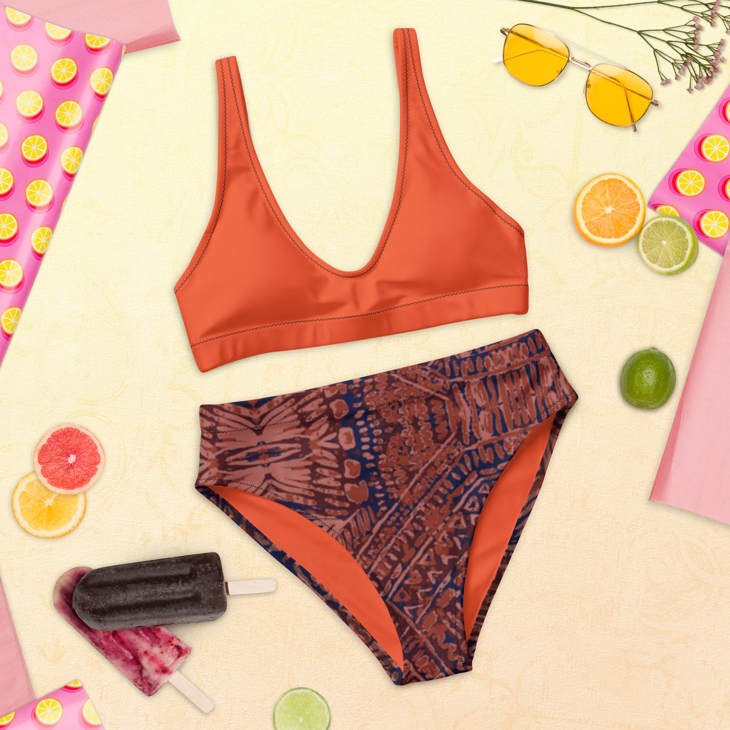 SUPA ORANGE Recycled high-waisted bikini