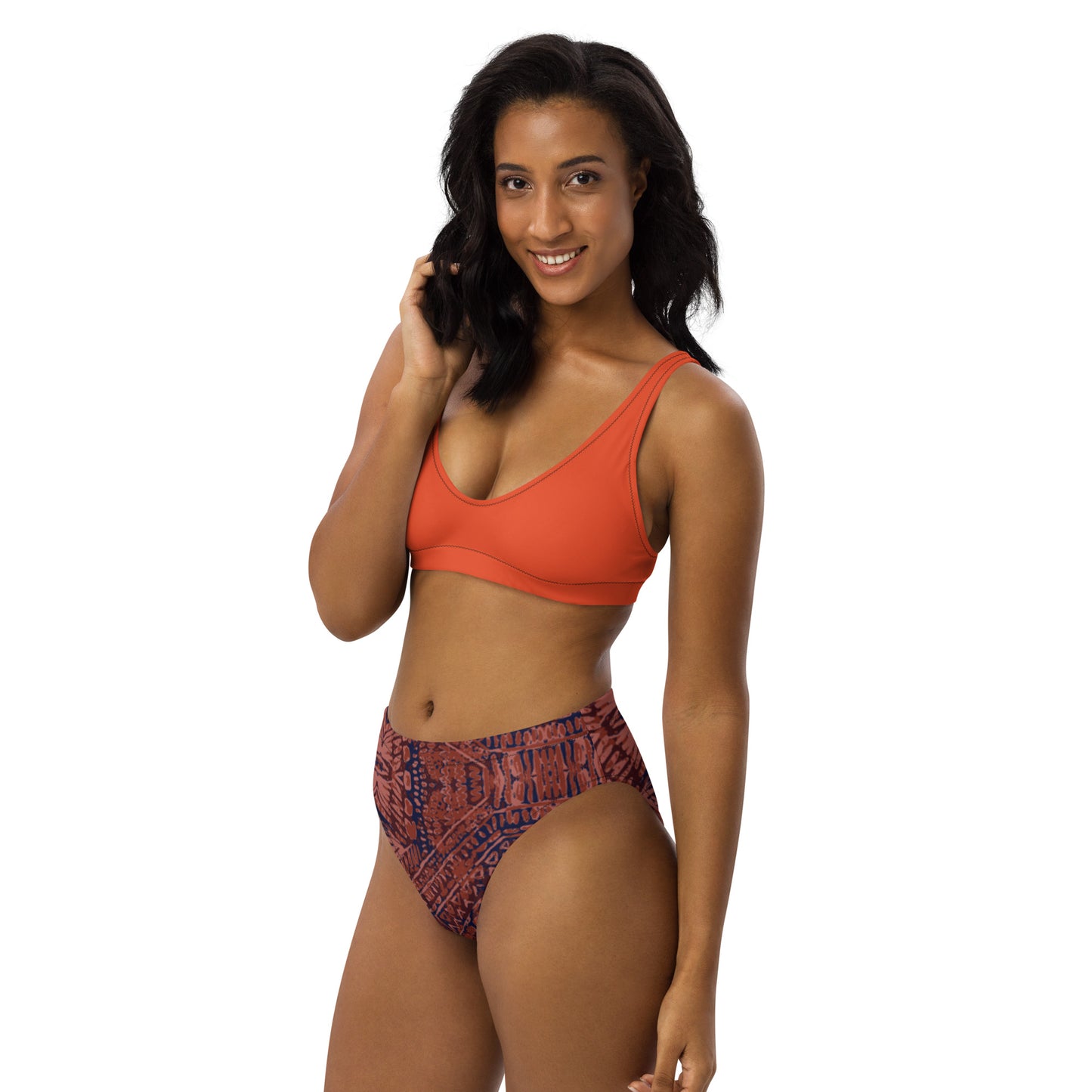 SUPA ORANGE Recycled high-waisted bikini
