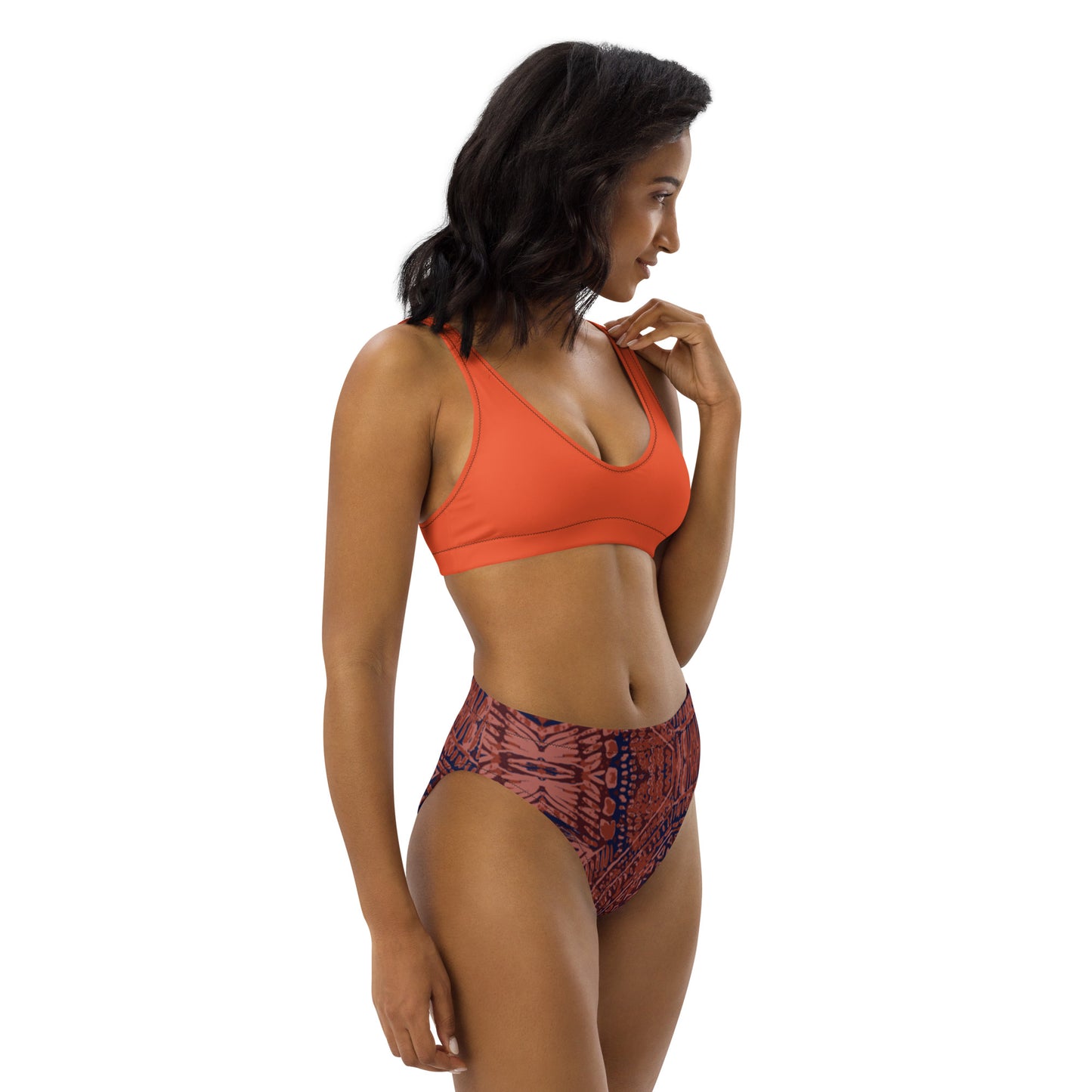 SUPA ORANGE Recycled high-waisted bikini