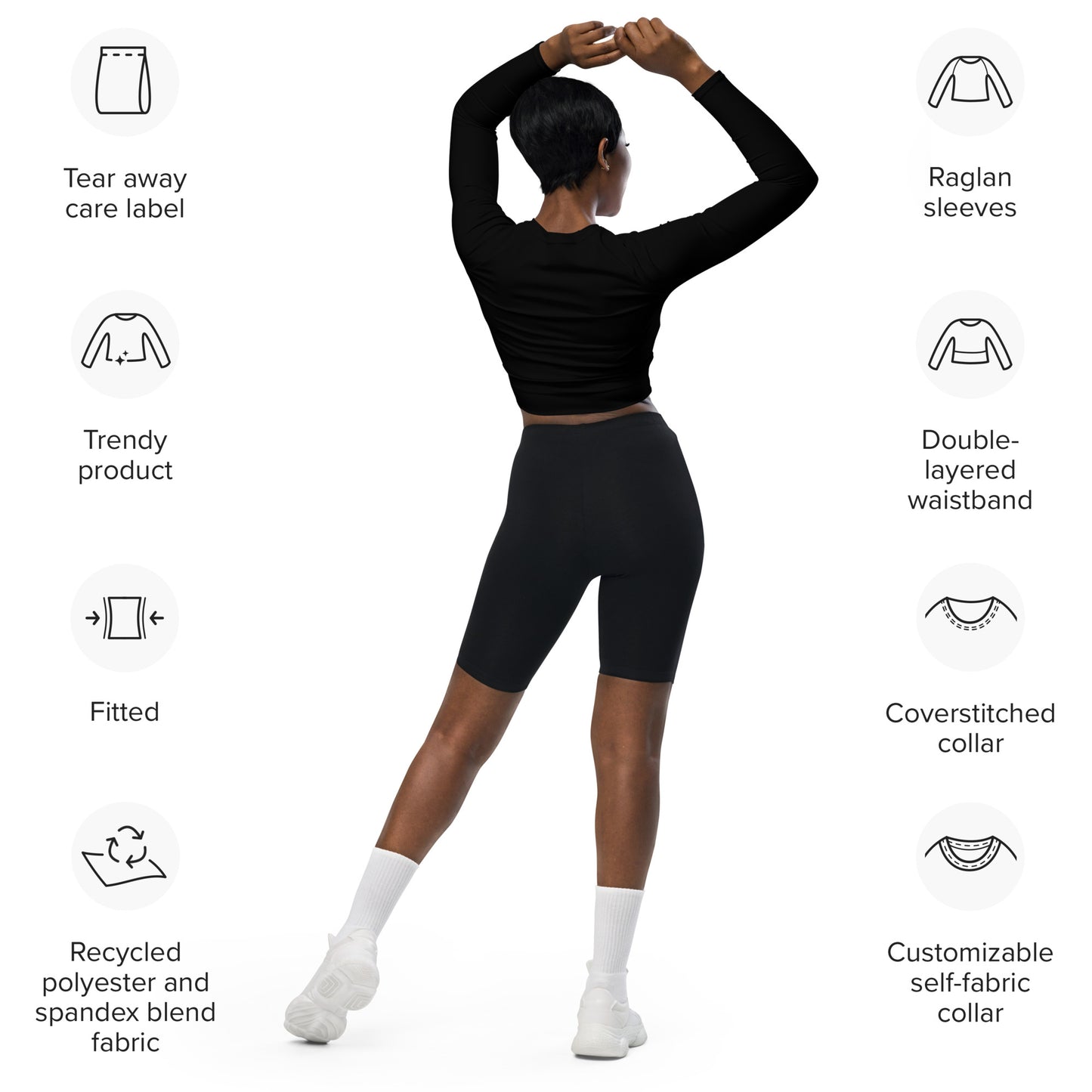 Voyea  Recycled long-sleeve crop top