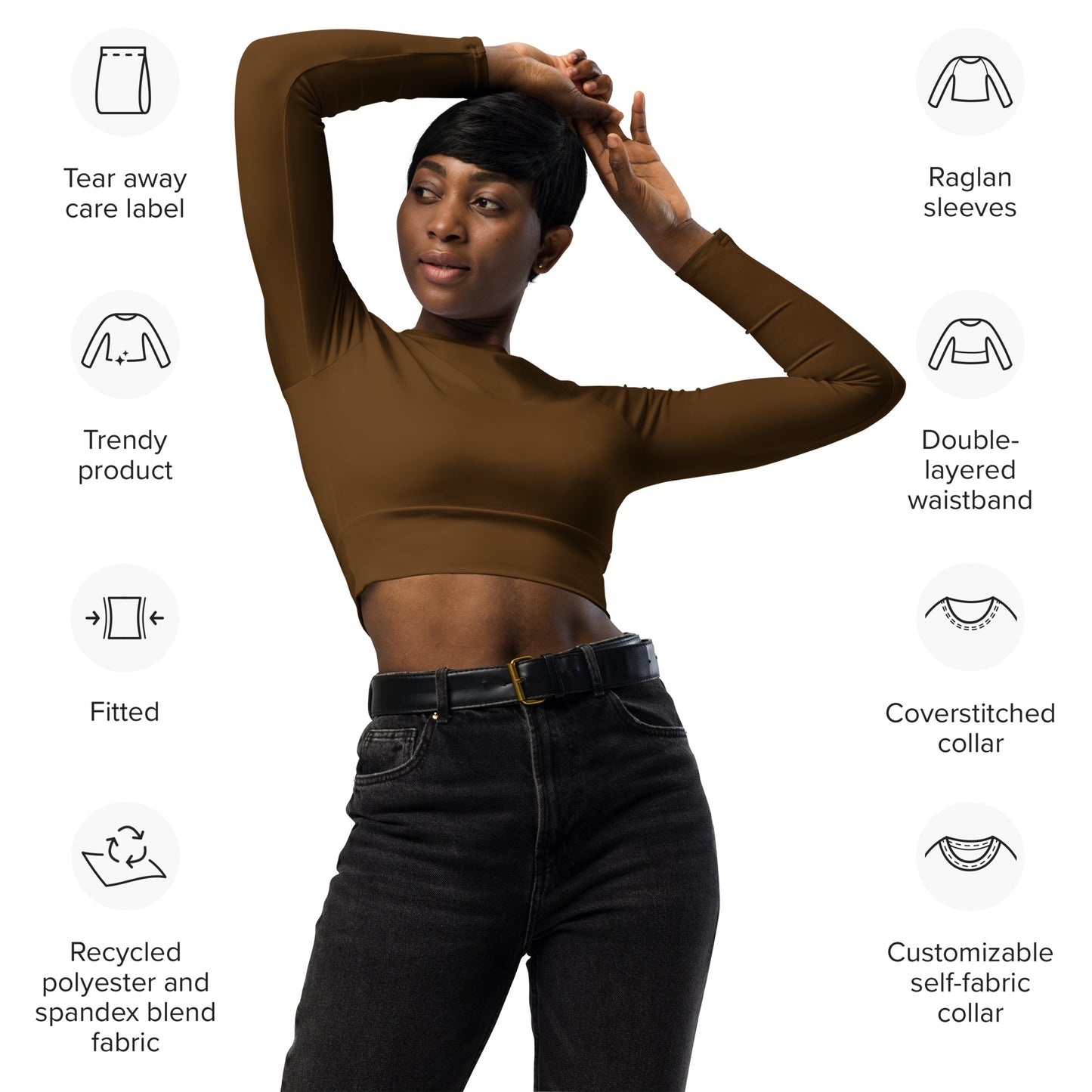 VOYEA Recycled long-sleeve crop top