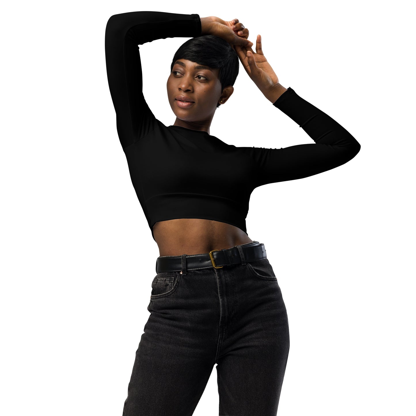 Voyea  Recycled long-sleeve crop top