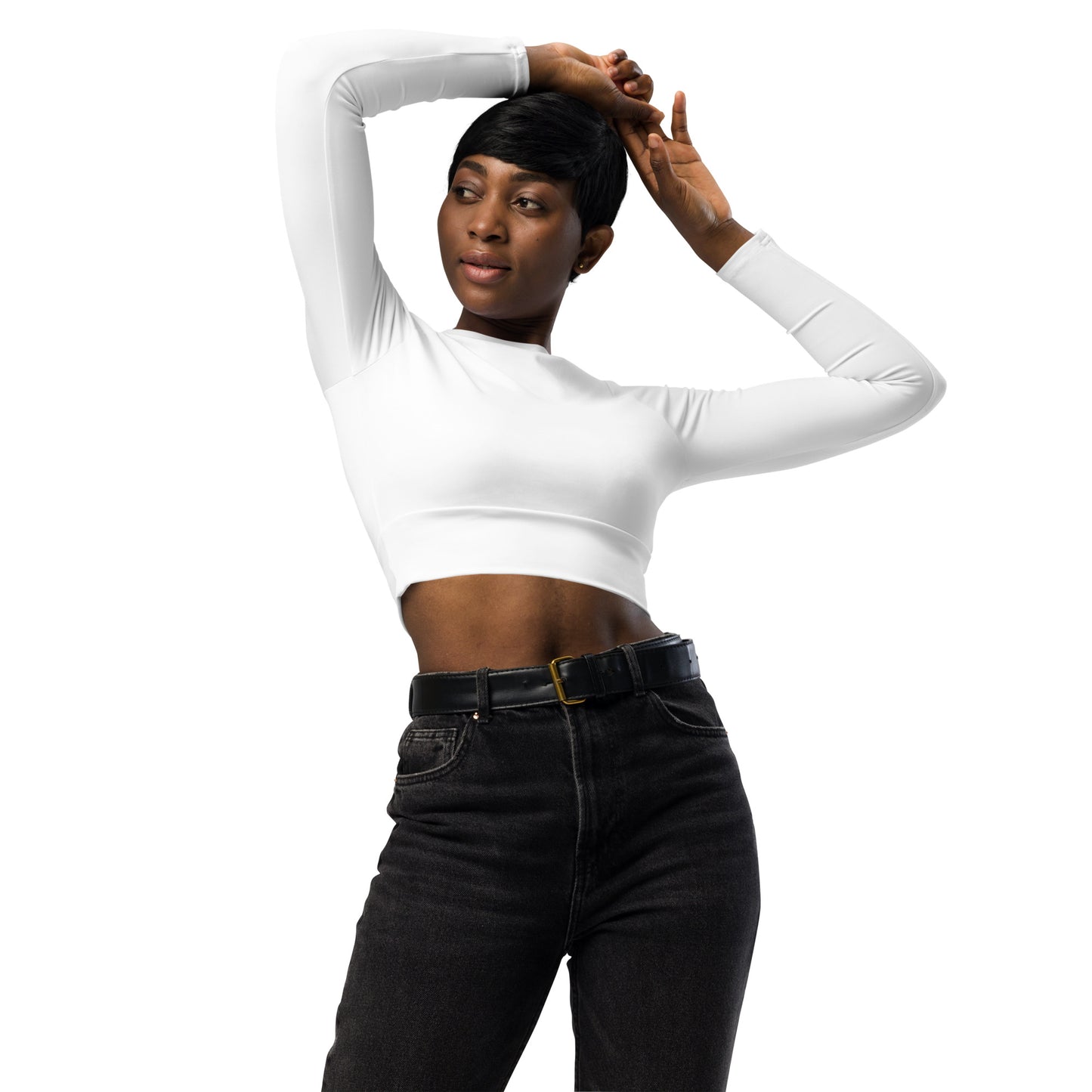 Voyea Recycled long-sleeve crop top