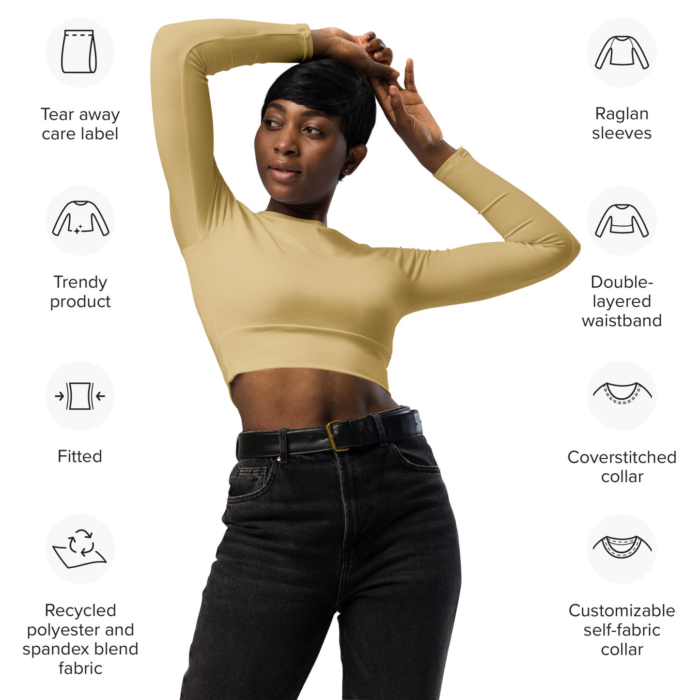 Voyea Recycled long-sleeve crop top