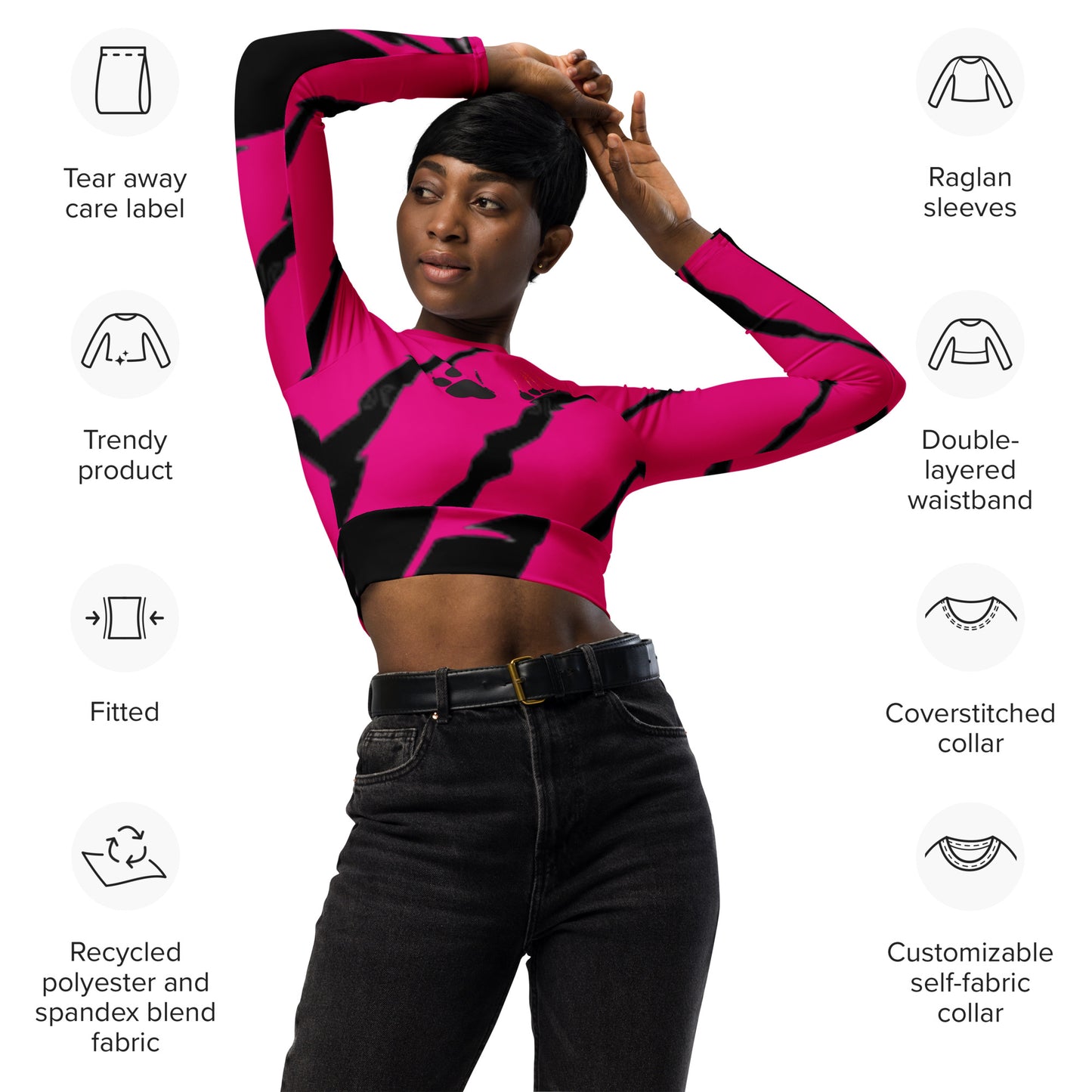 supa Recycled long-sleeve crop top