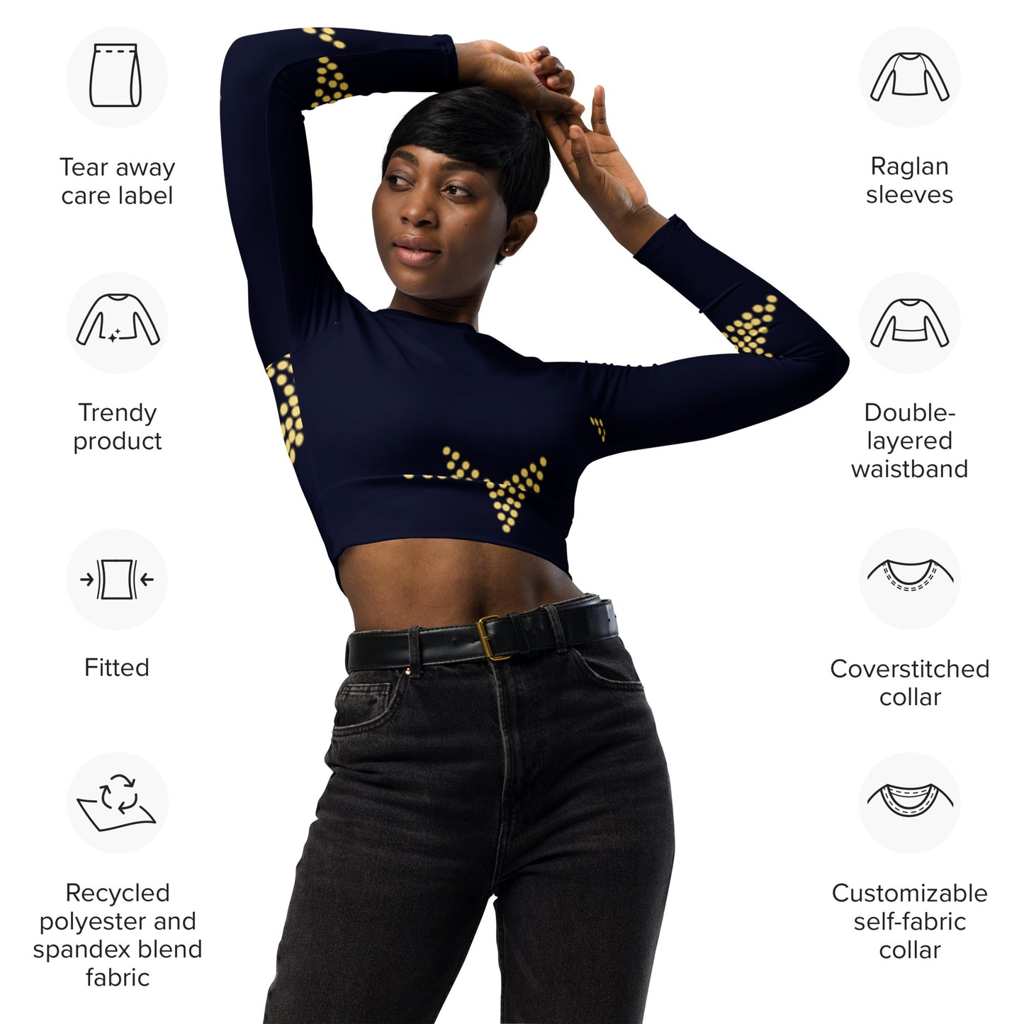 supa Recycled long-sleeve crop top